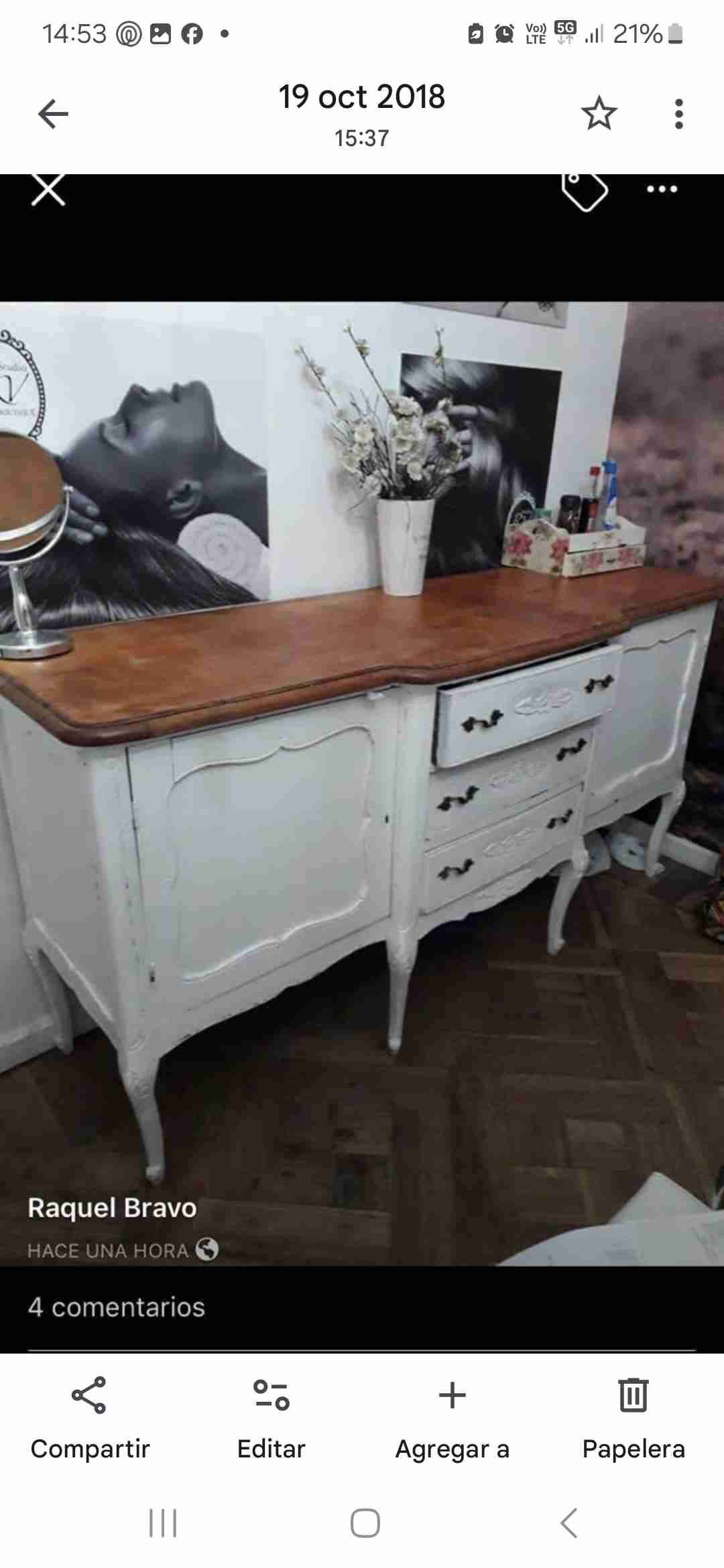 Mueble biffet blanco vintage - miniatura 2