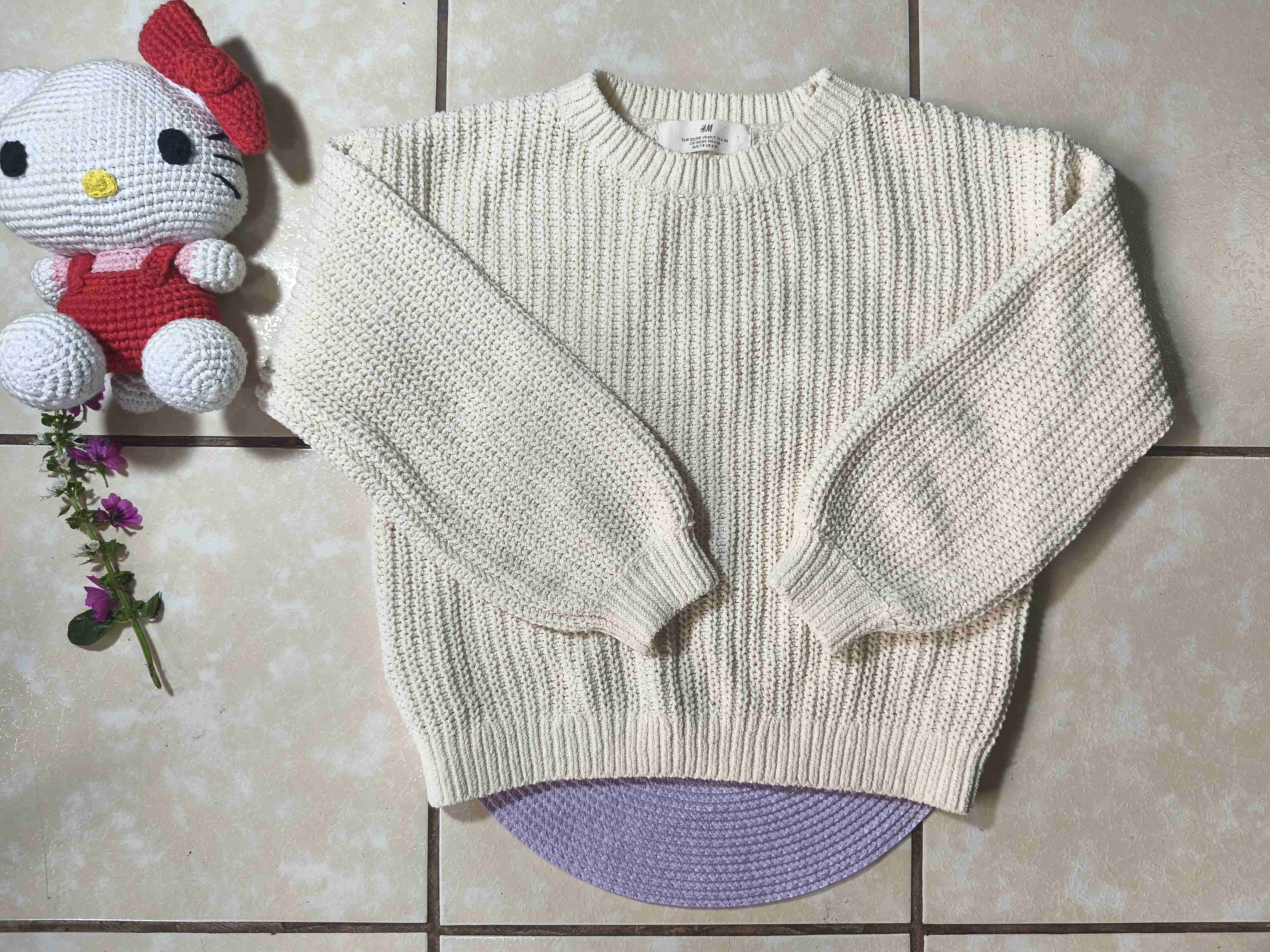 Suéter beige de punto grueso