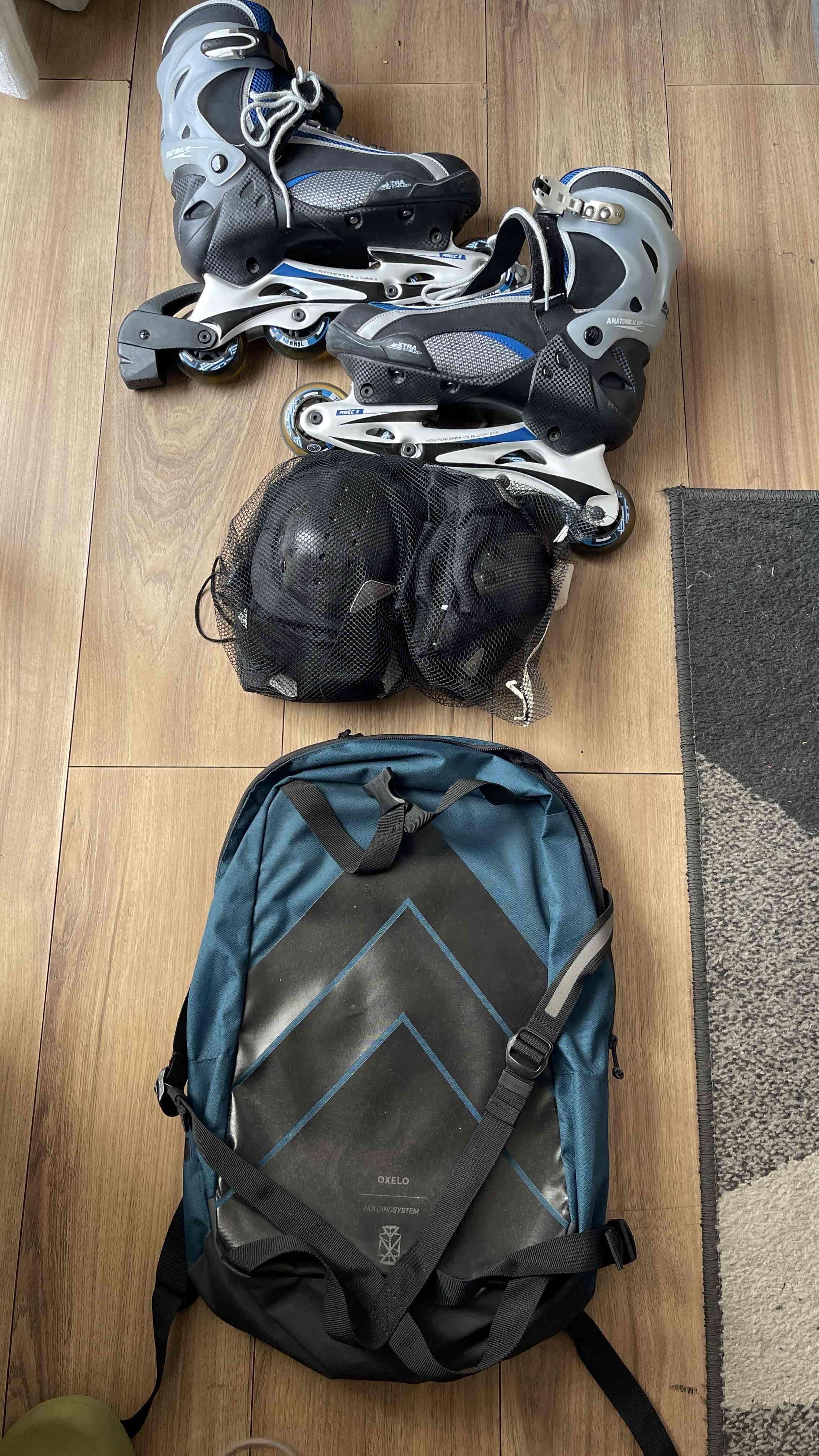 Patines roller abec 5 mochila  y protecciones - miniatura 2
