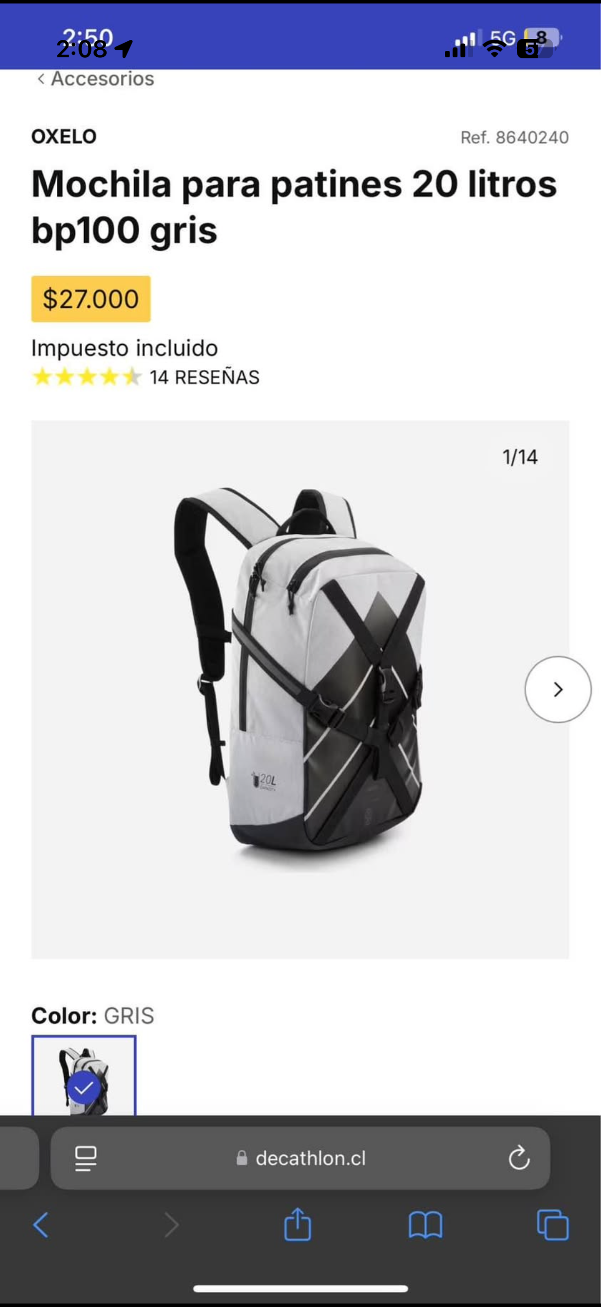 Patines roller abec 5 mochila  y protecciones - miniatura 4