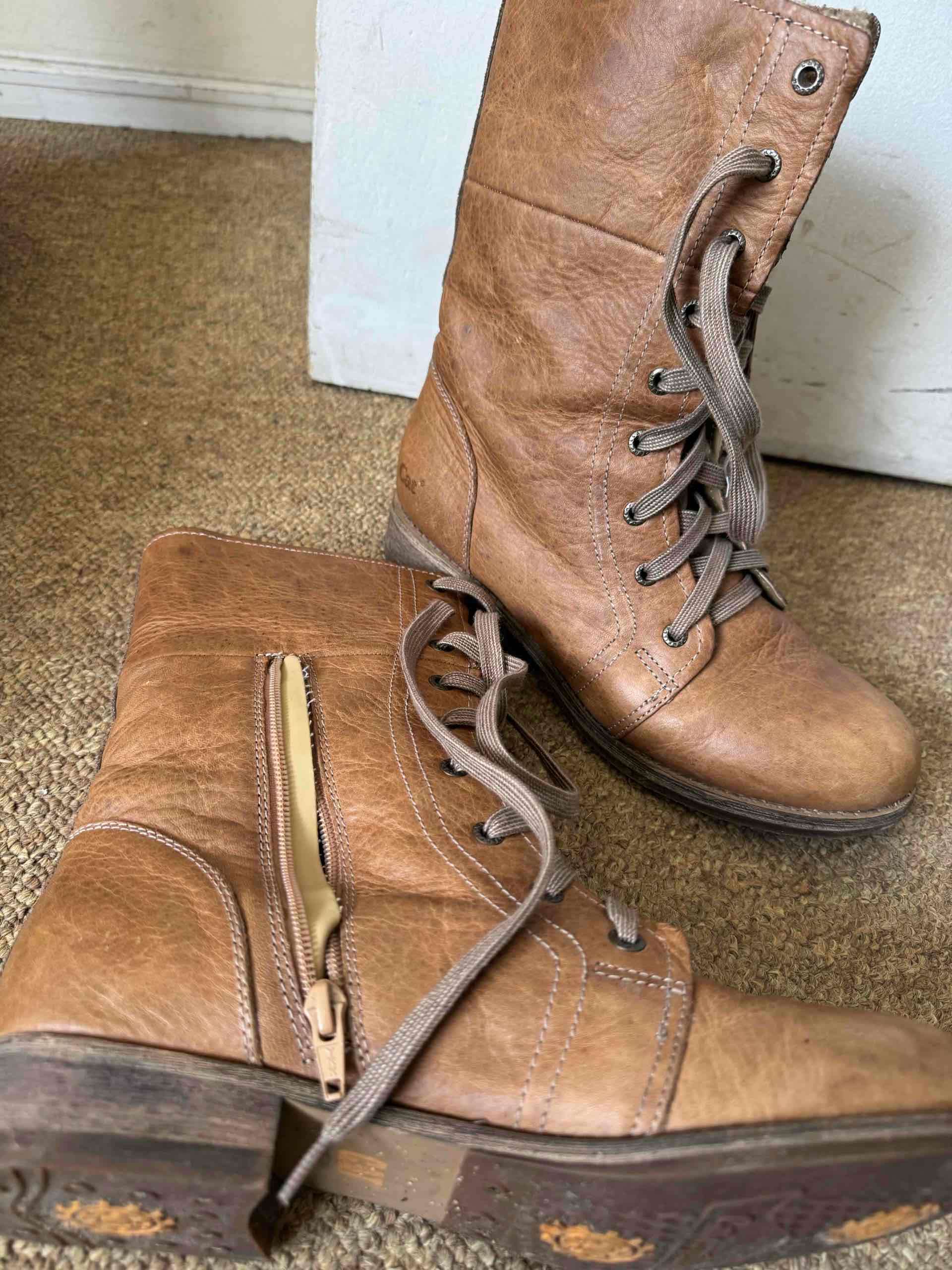 Botas de cuero marrón Cat - miniatura 2