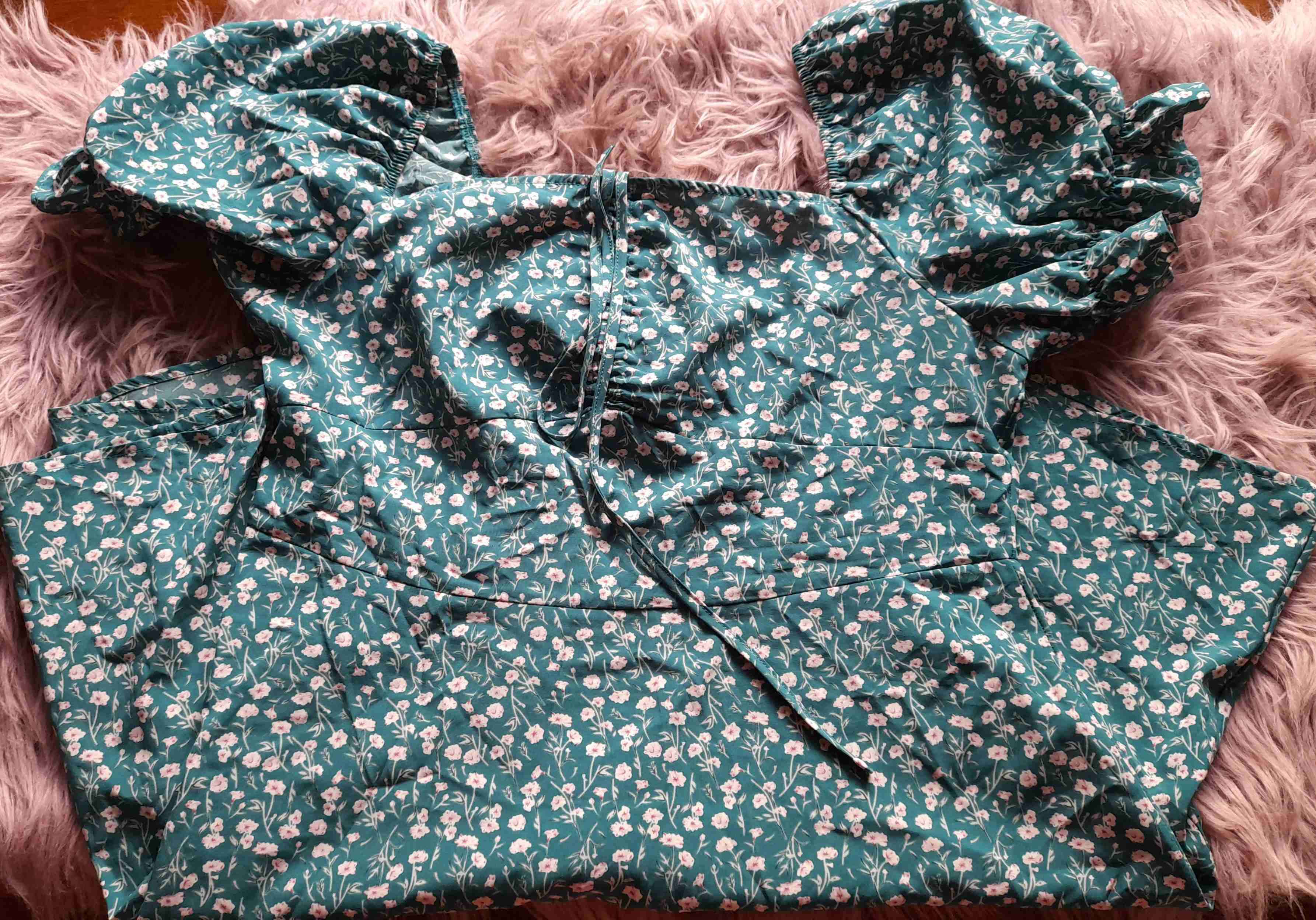 Vestido verde estampado - miniatura 1