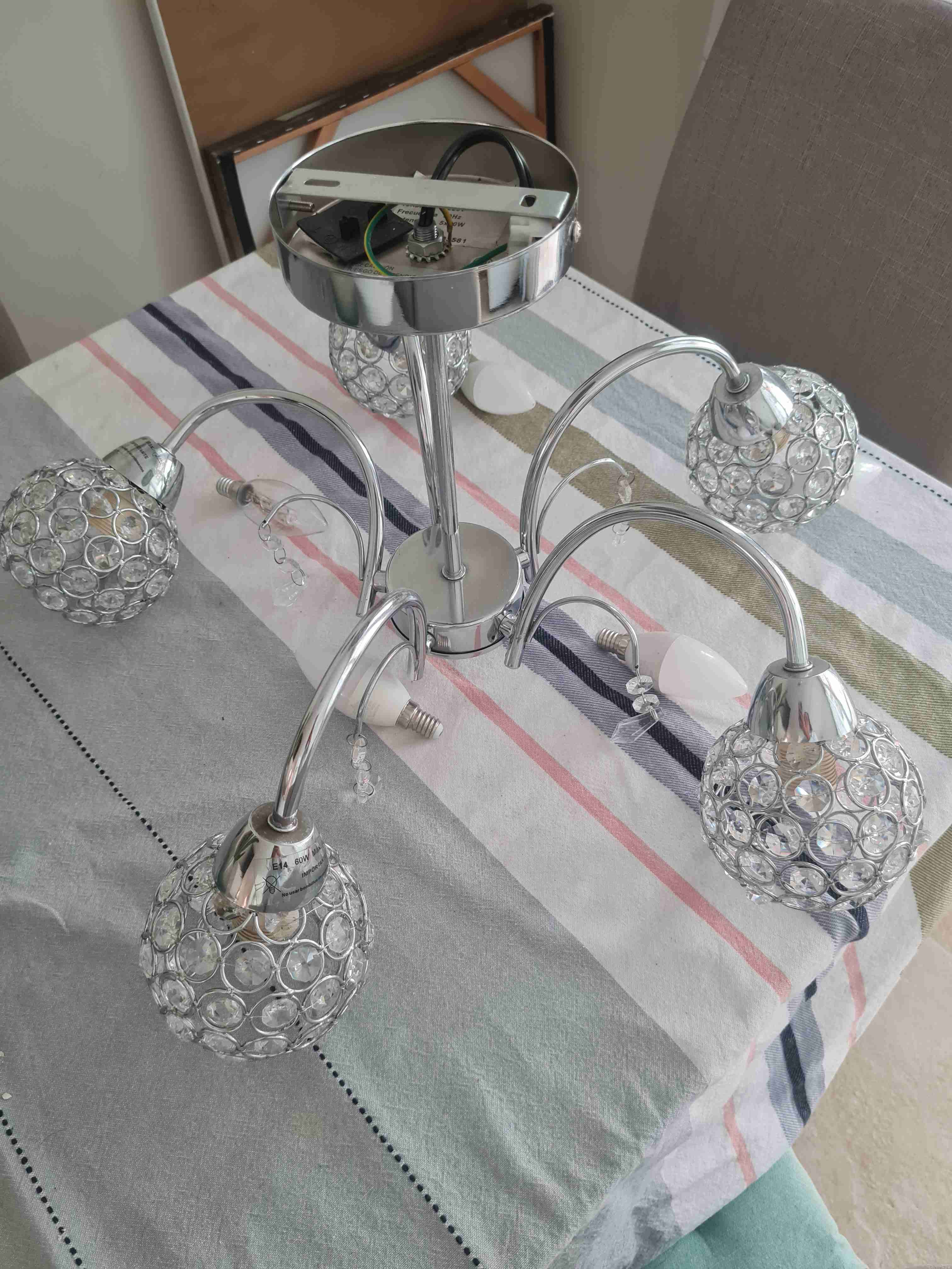 Lámpara de techo cromada