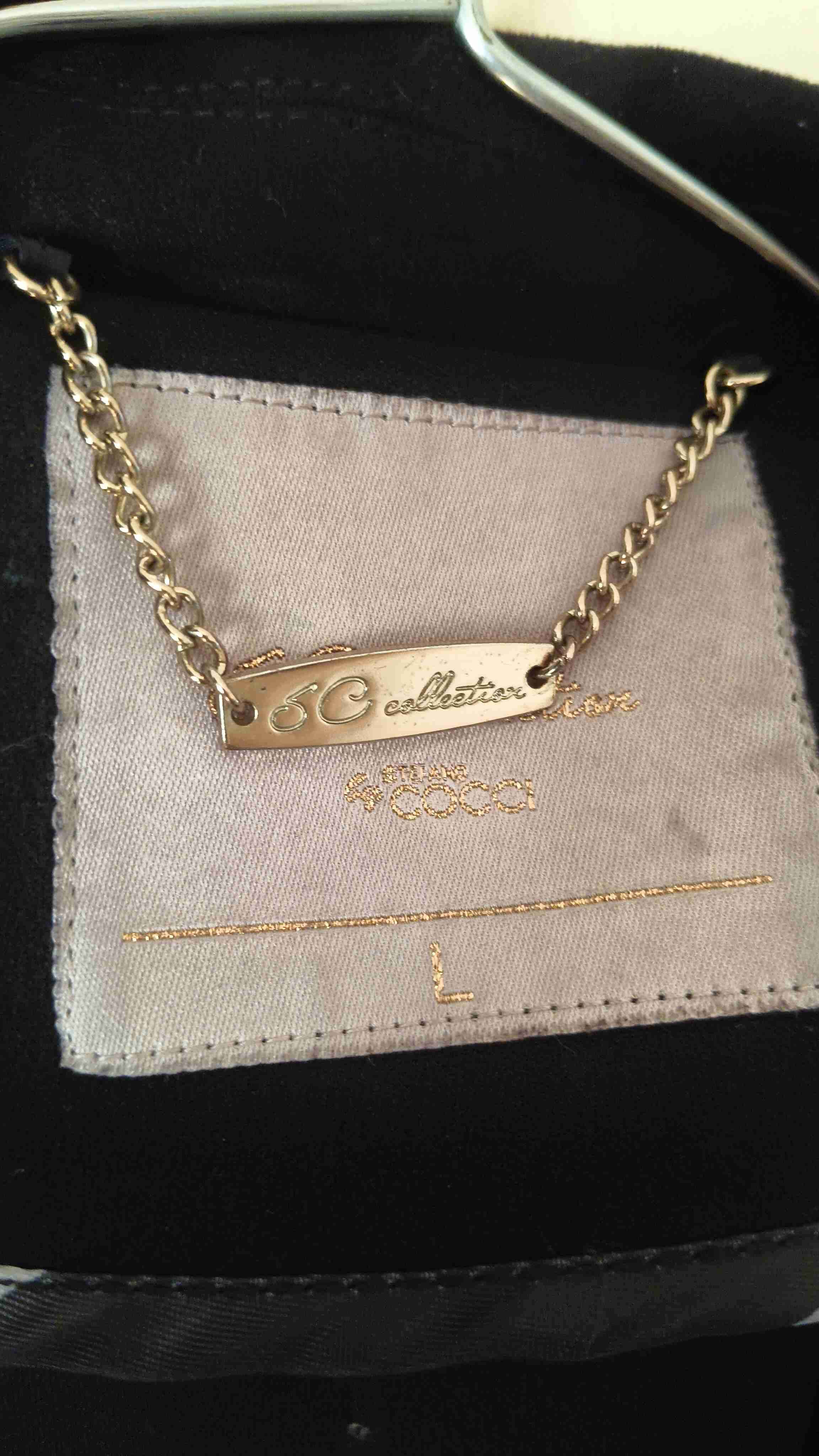 Abrigo negro elegante de gamuza - miniatura 2