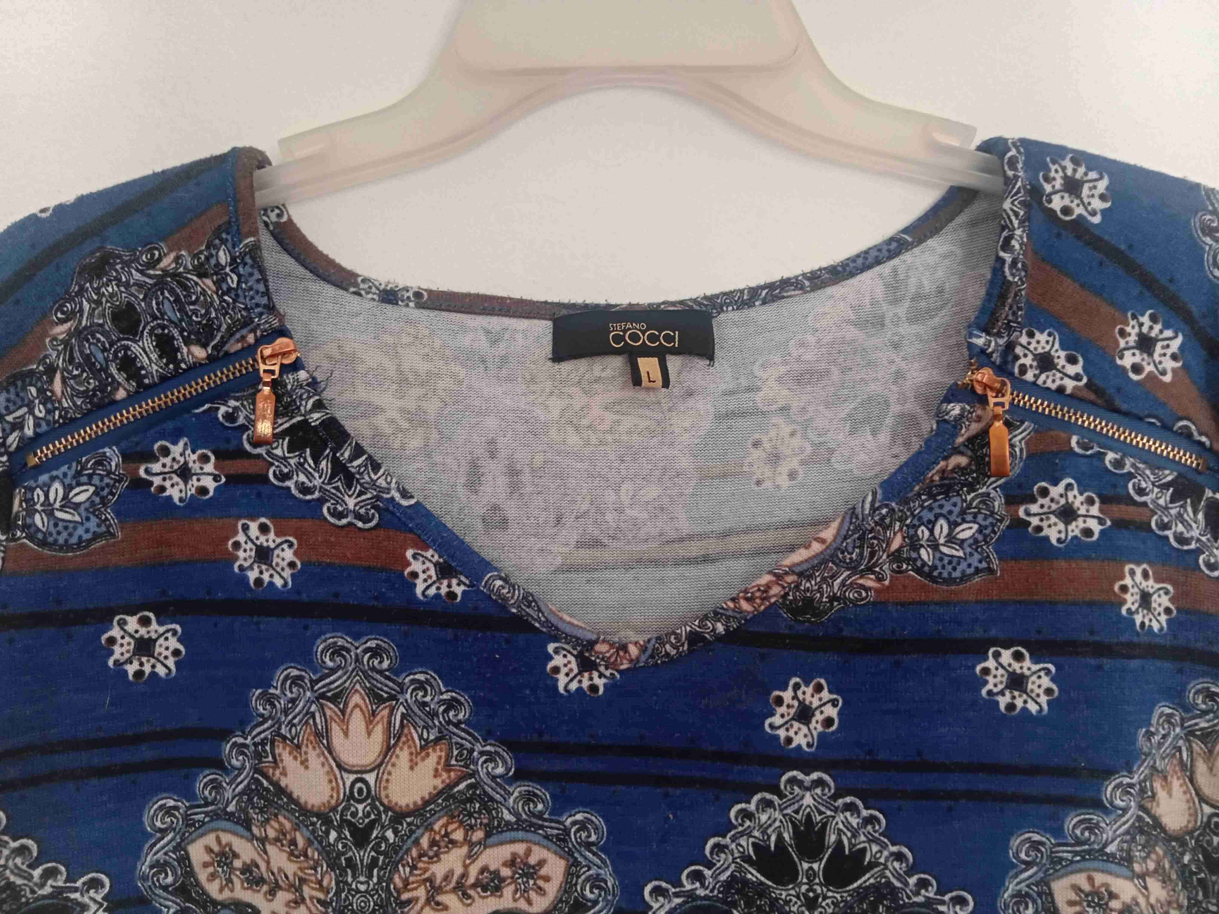 Polera manga larga estampada azul - miniatura 2