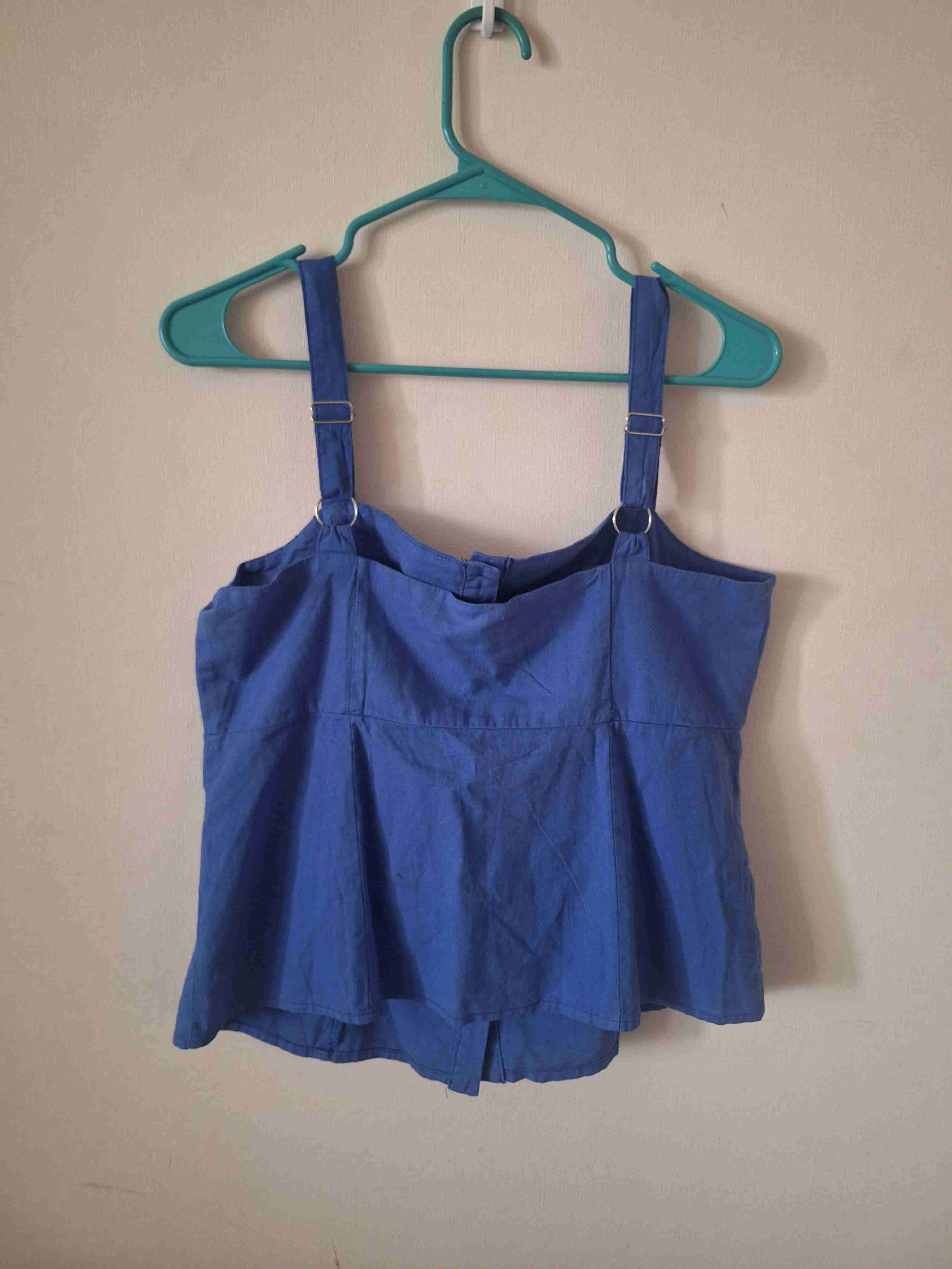 Blusa azul de lino - miniatura 2