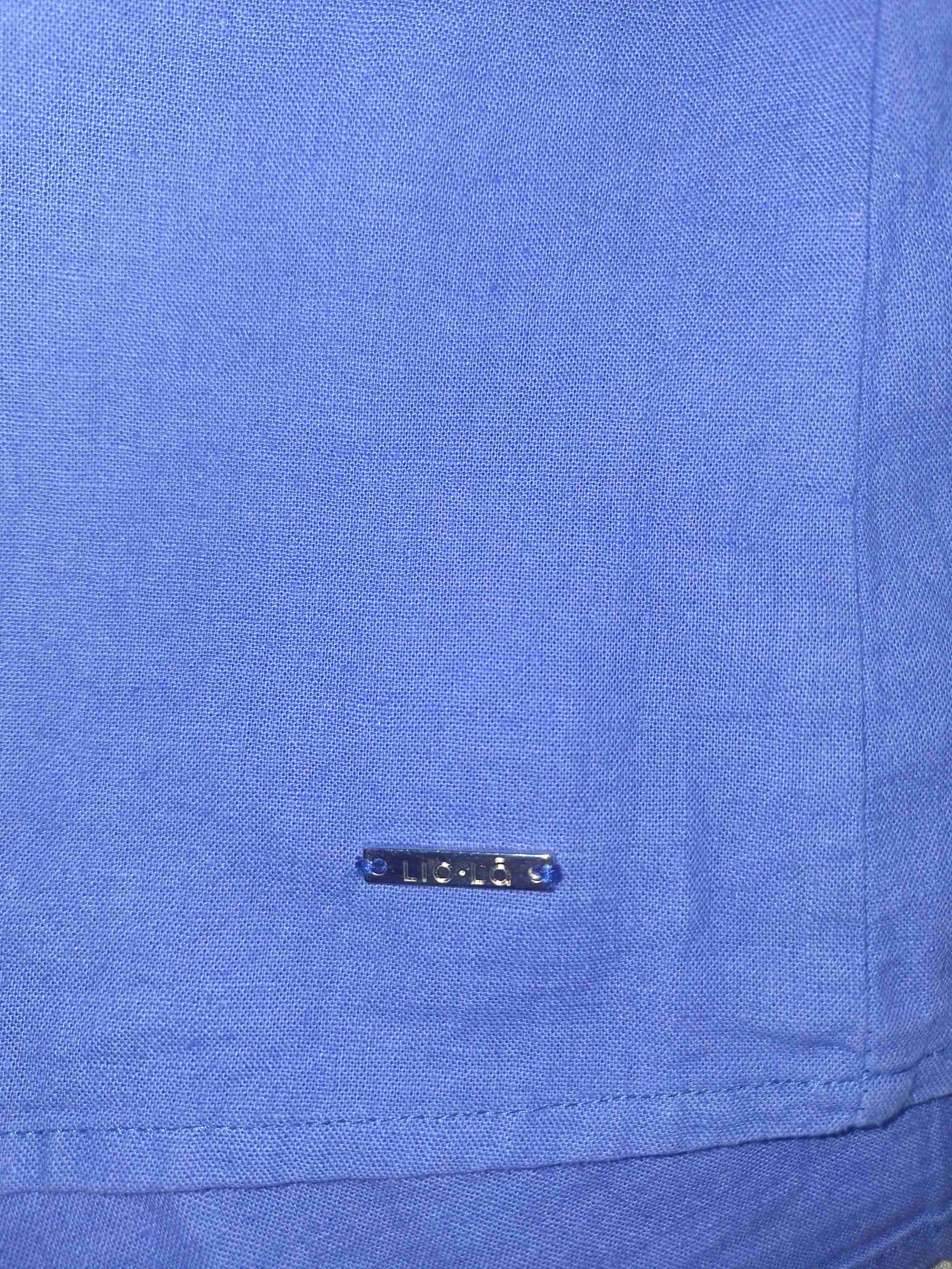 Blusa azul de lino - miniatura 4