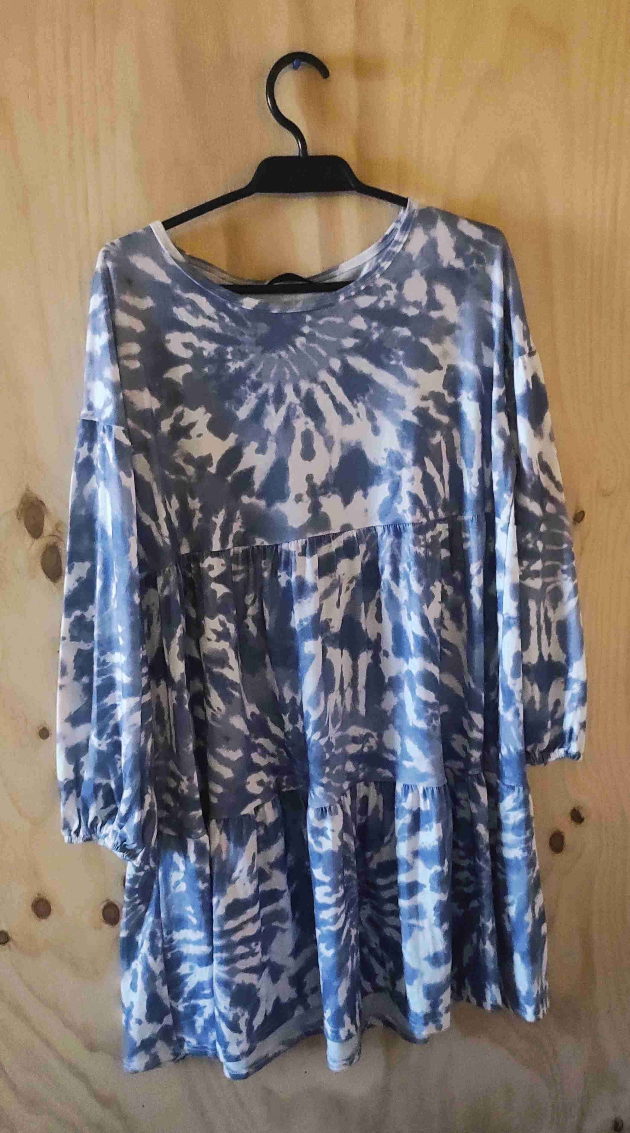 Vestido suelto tie-dye azul - miniatura 1