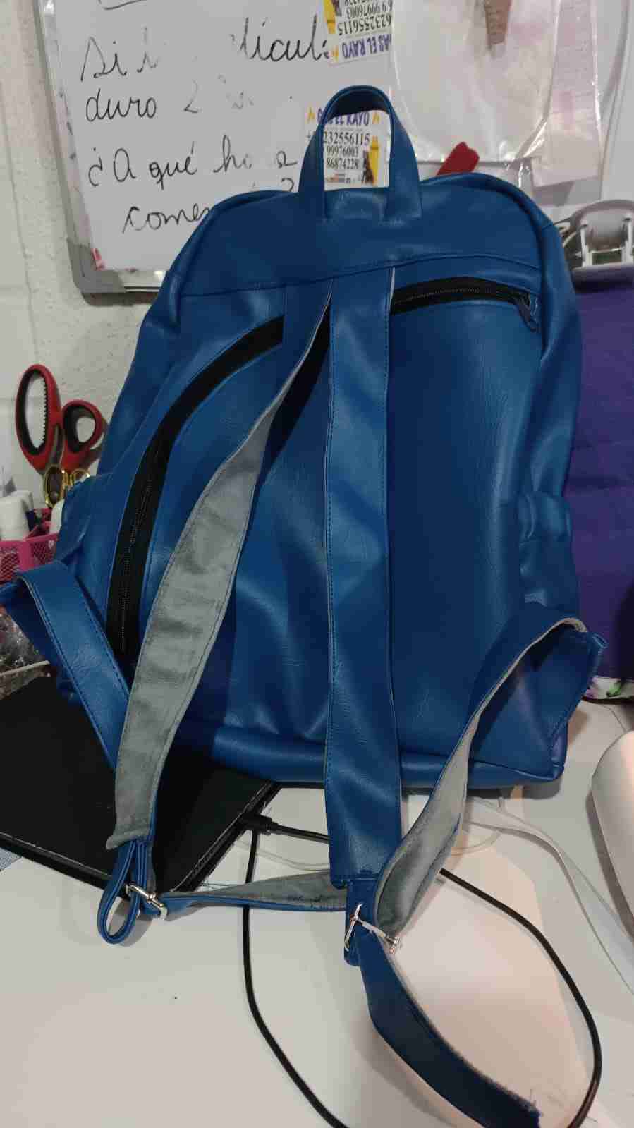 Mochila azul anti robo - miniatura 5