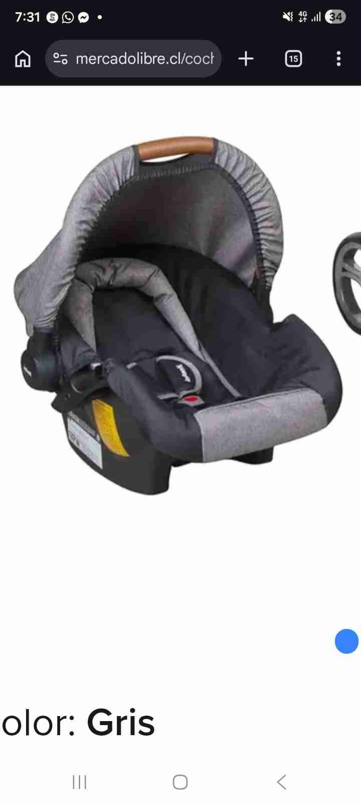 Silla de auto para bebé gris - miniatura 2