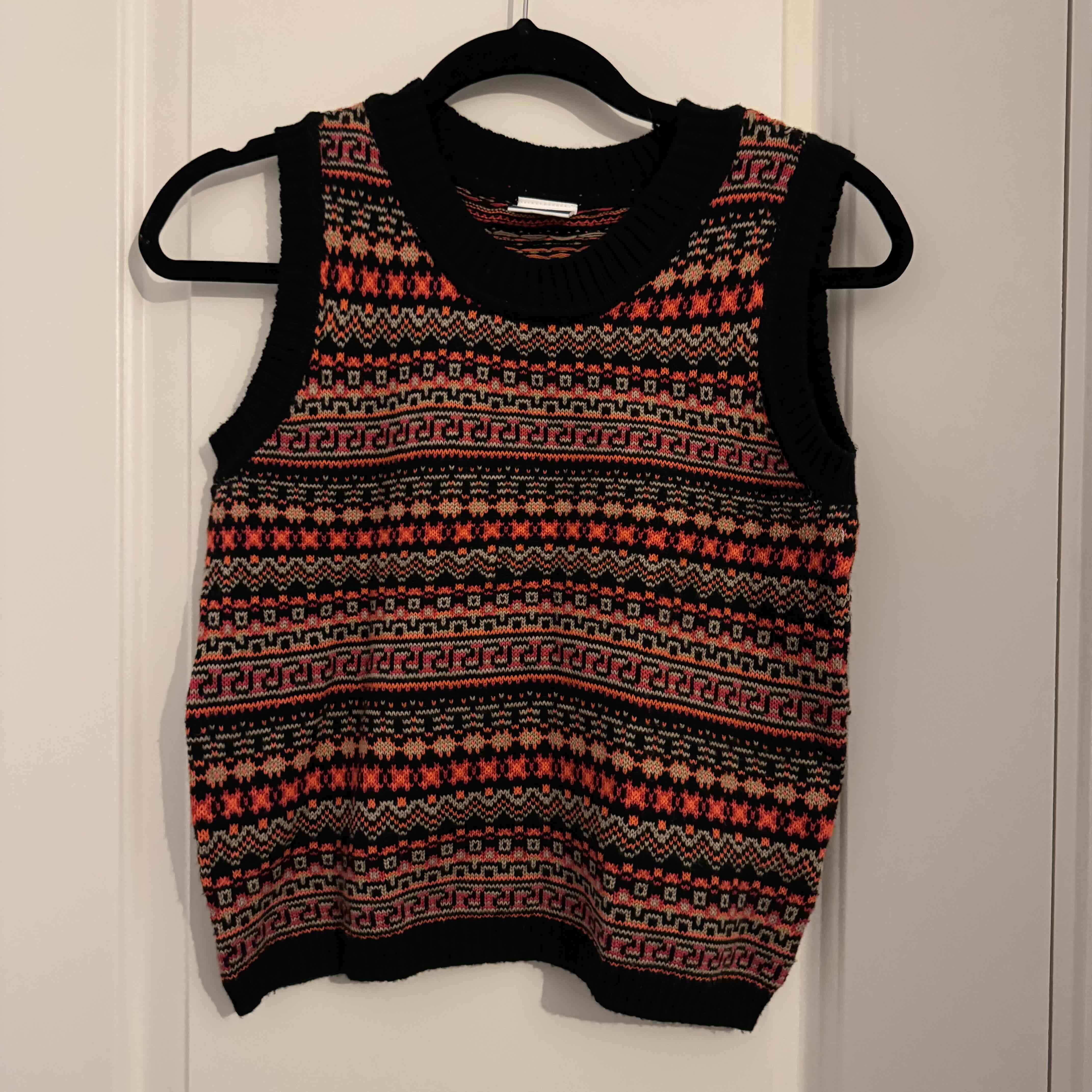 Chaleco tejido sin mangas patrón étnico - miniatura 1