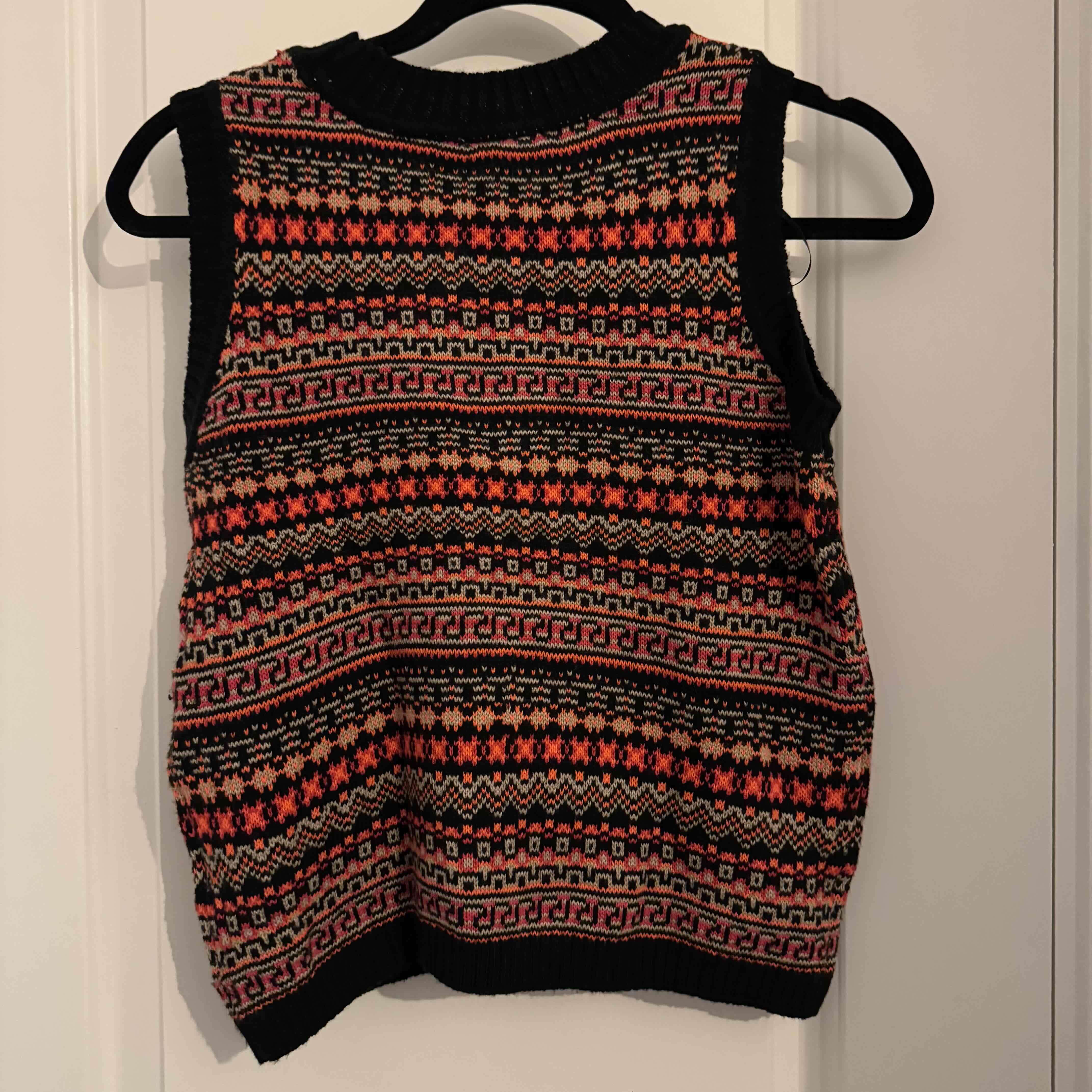 Chaleco tejido sin mangas patrón étnico - miniatura 2