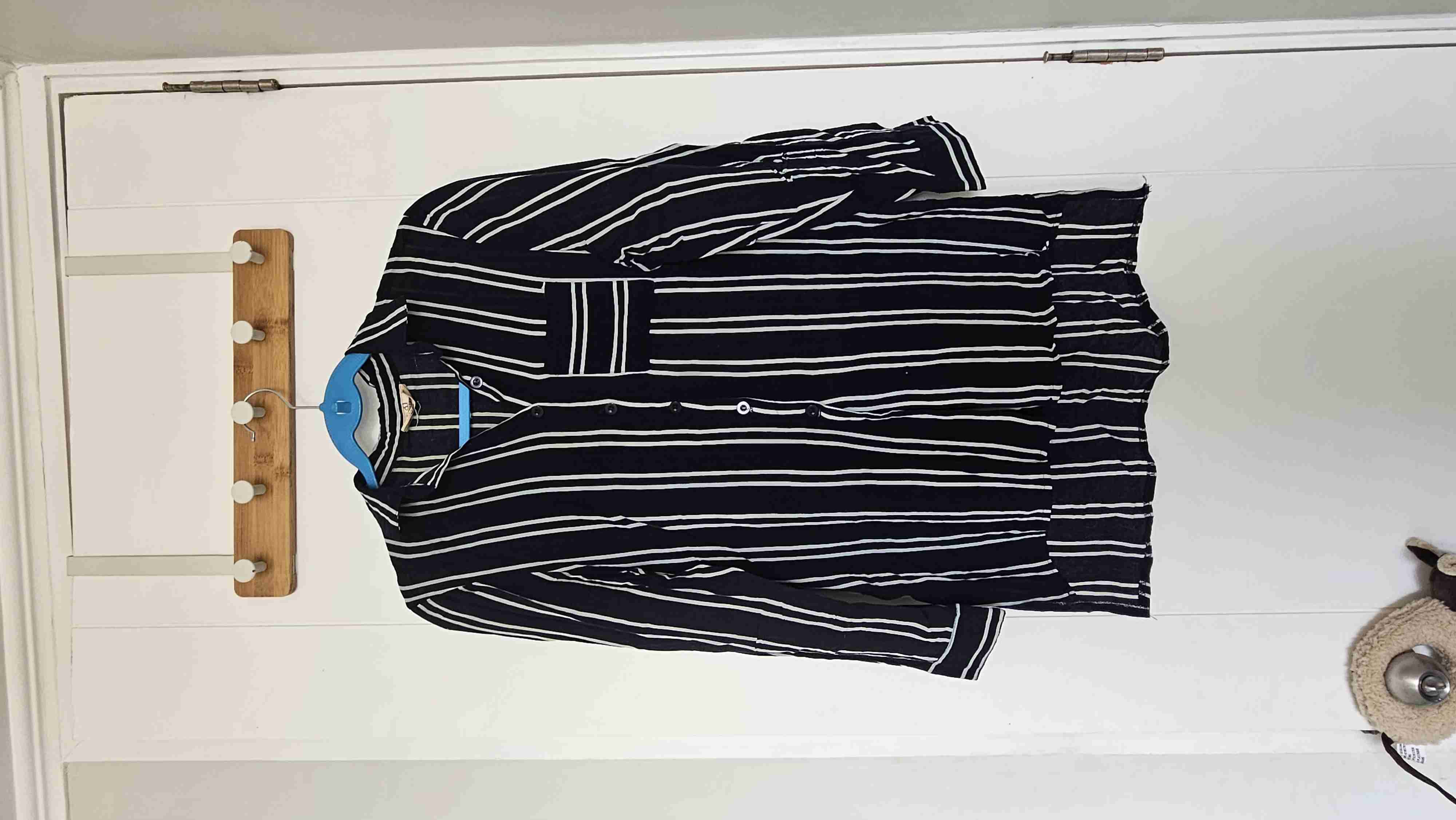 Blusa de rayas azul marino y blanca - miniatura 1