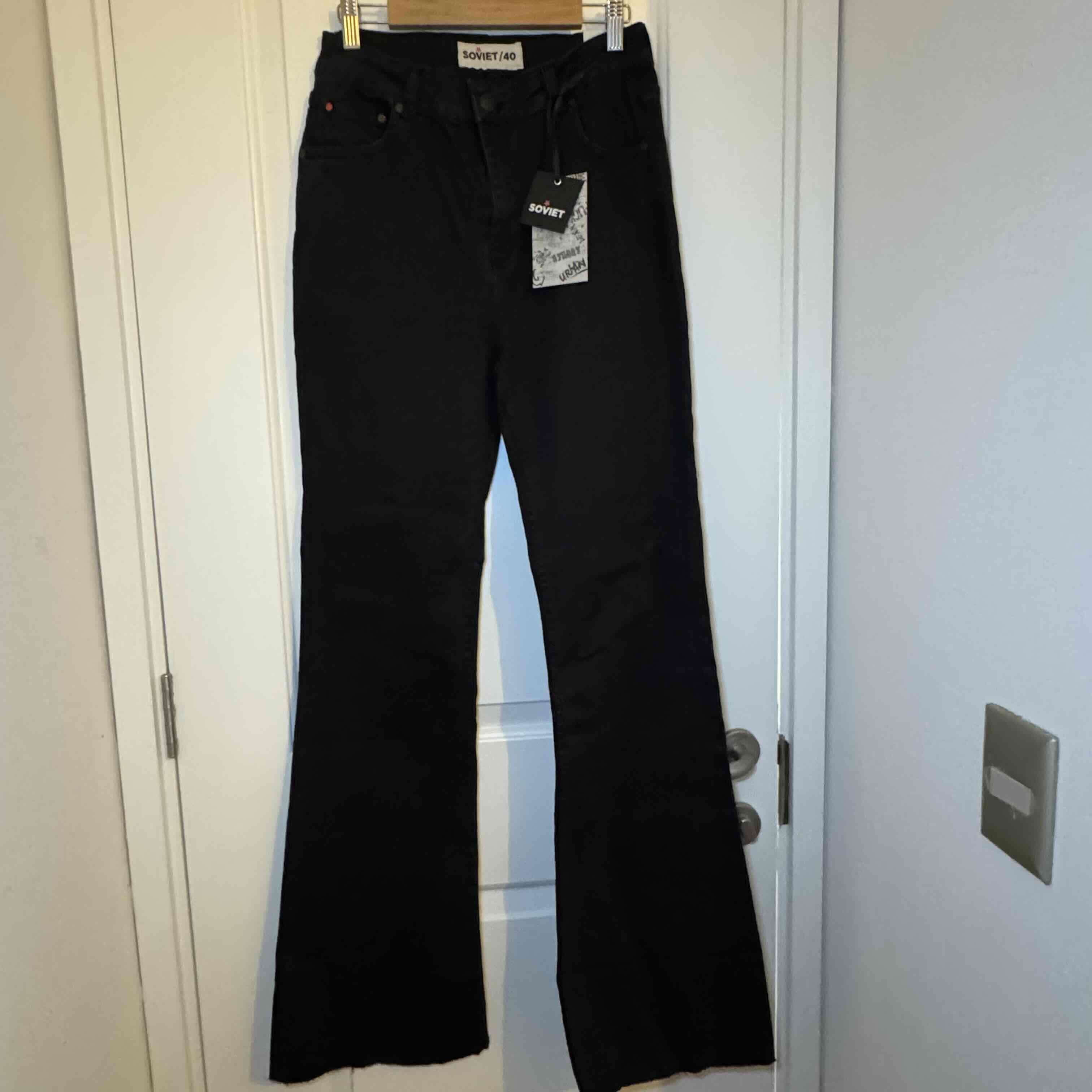 Pantalones campana negros mujer - miniatura 2