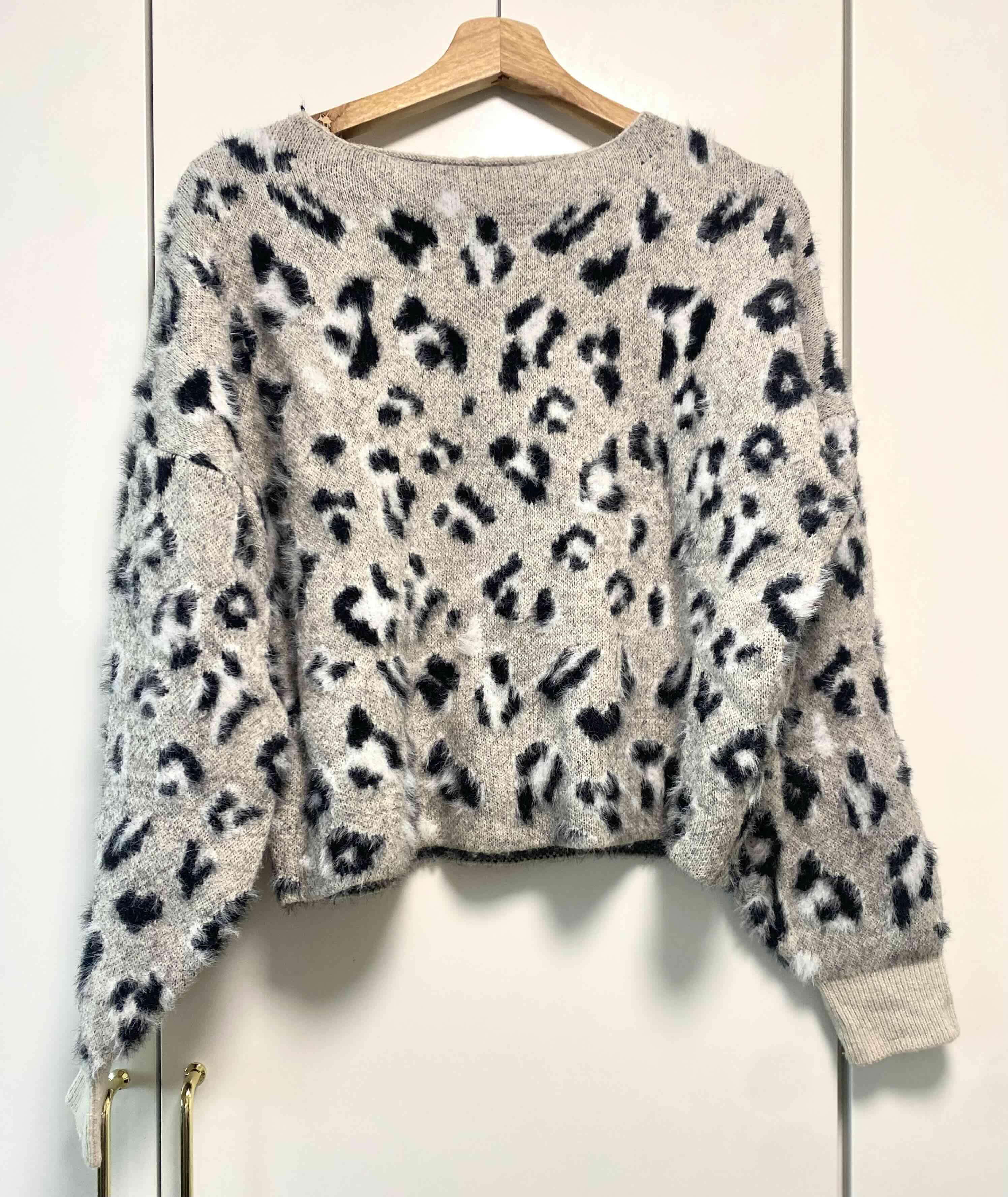 Suéter gris animal print - miniatura 3