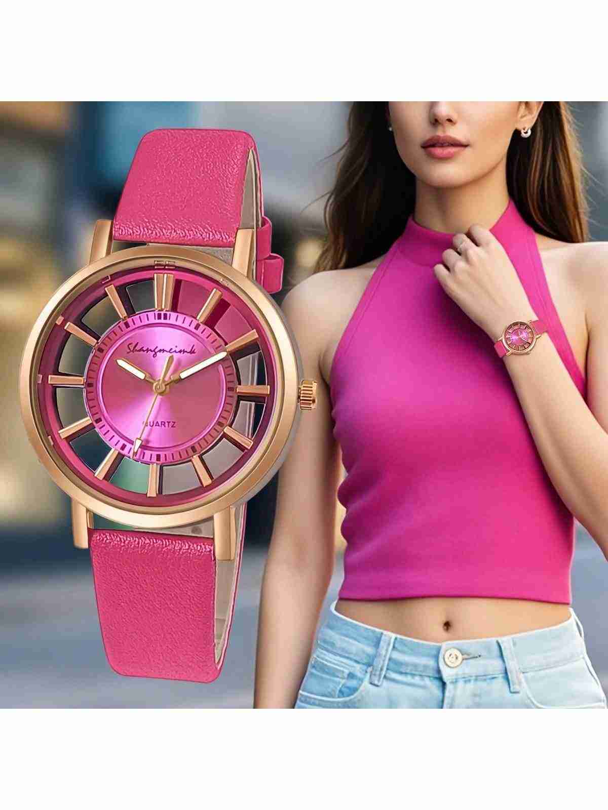 Reloj rosa con mariposas - miniatura 2