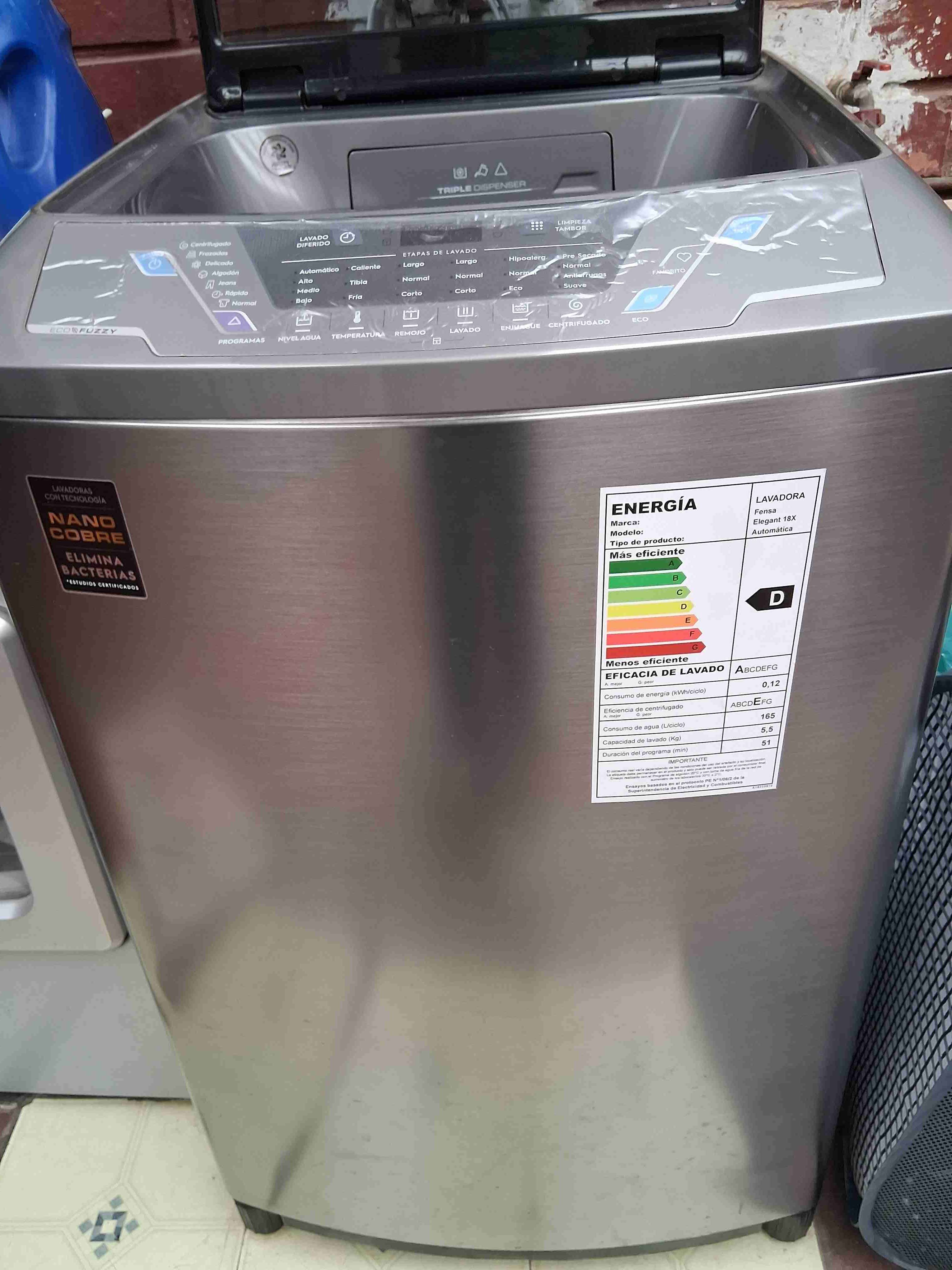 Lavadora carga superior gris 18 kilos - miniatura 2