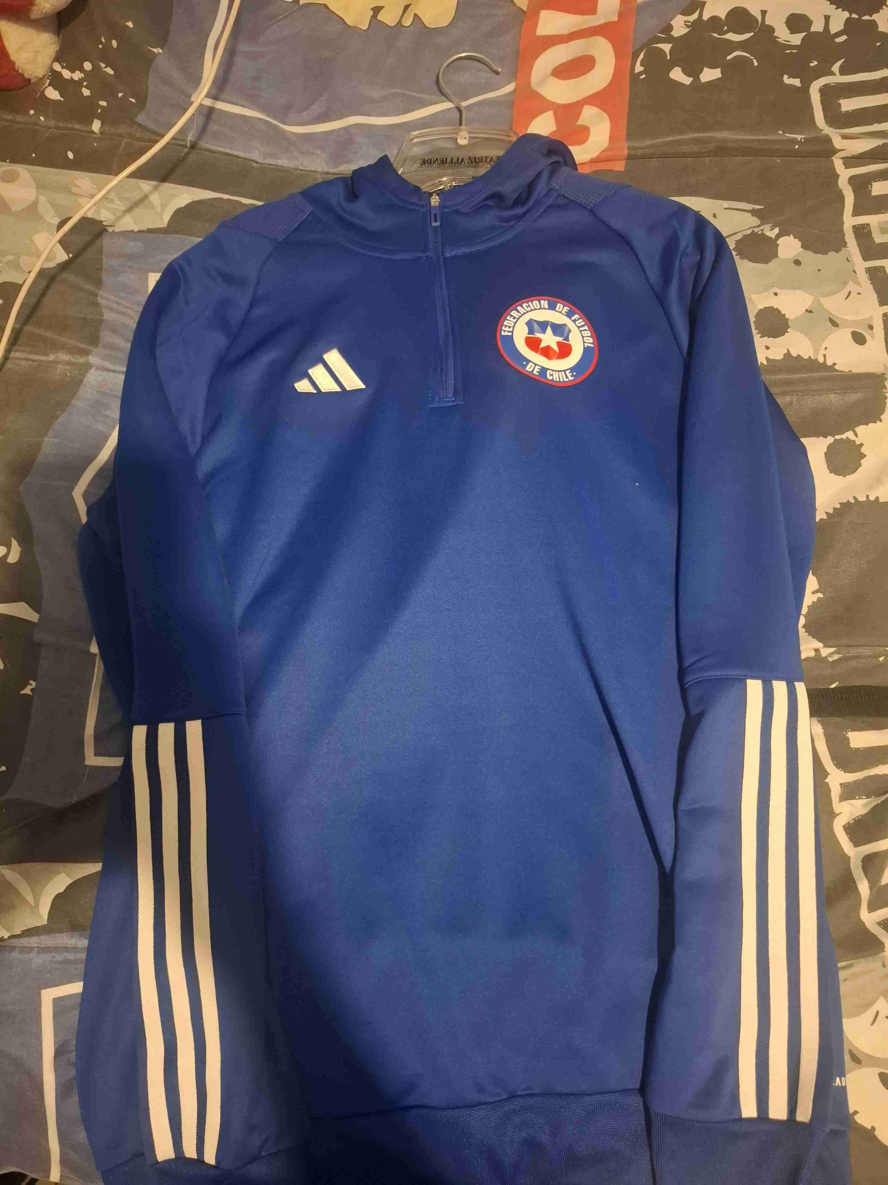 Poleron deportivo azul Adidas - miniatura 2