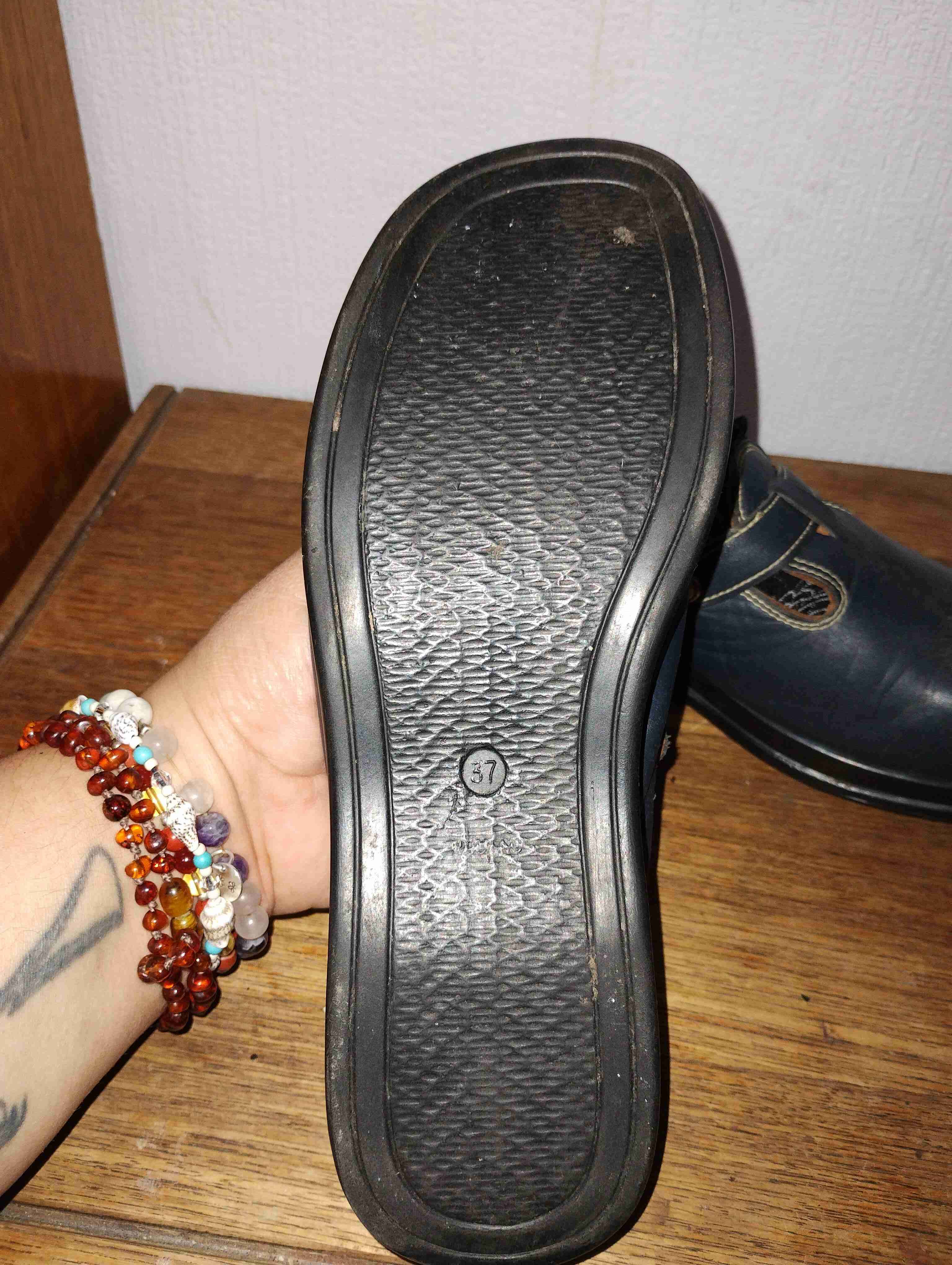 Zuecos  azules de cuero - miniatura 4