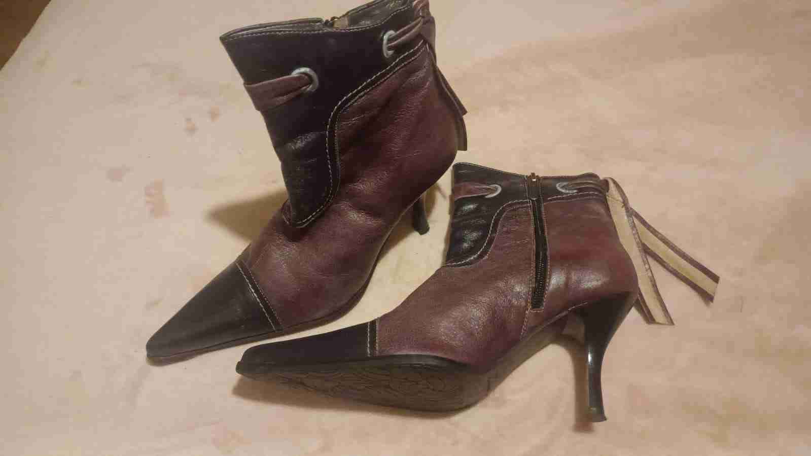 Botines de cuero bicolor - miniatura 2