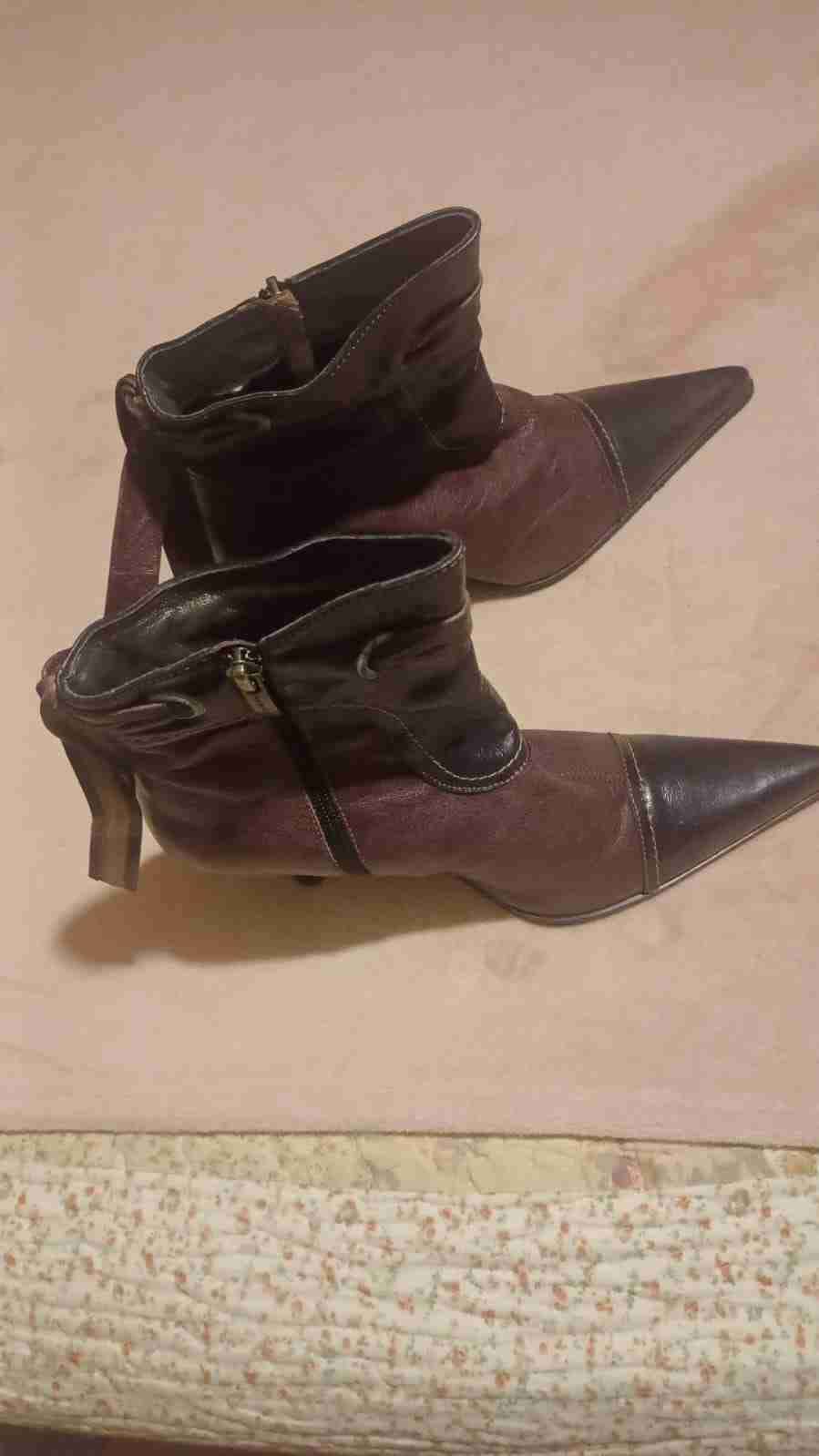 Botines de cuero bicolor - miniatura 4