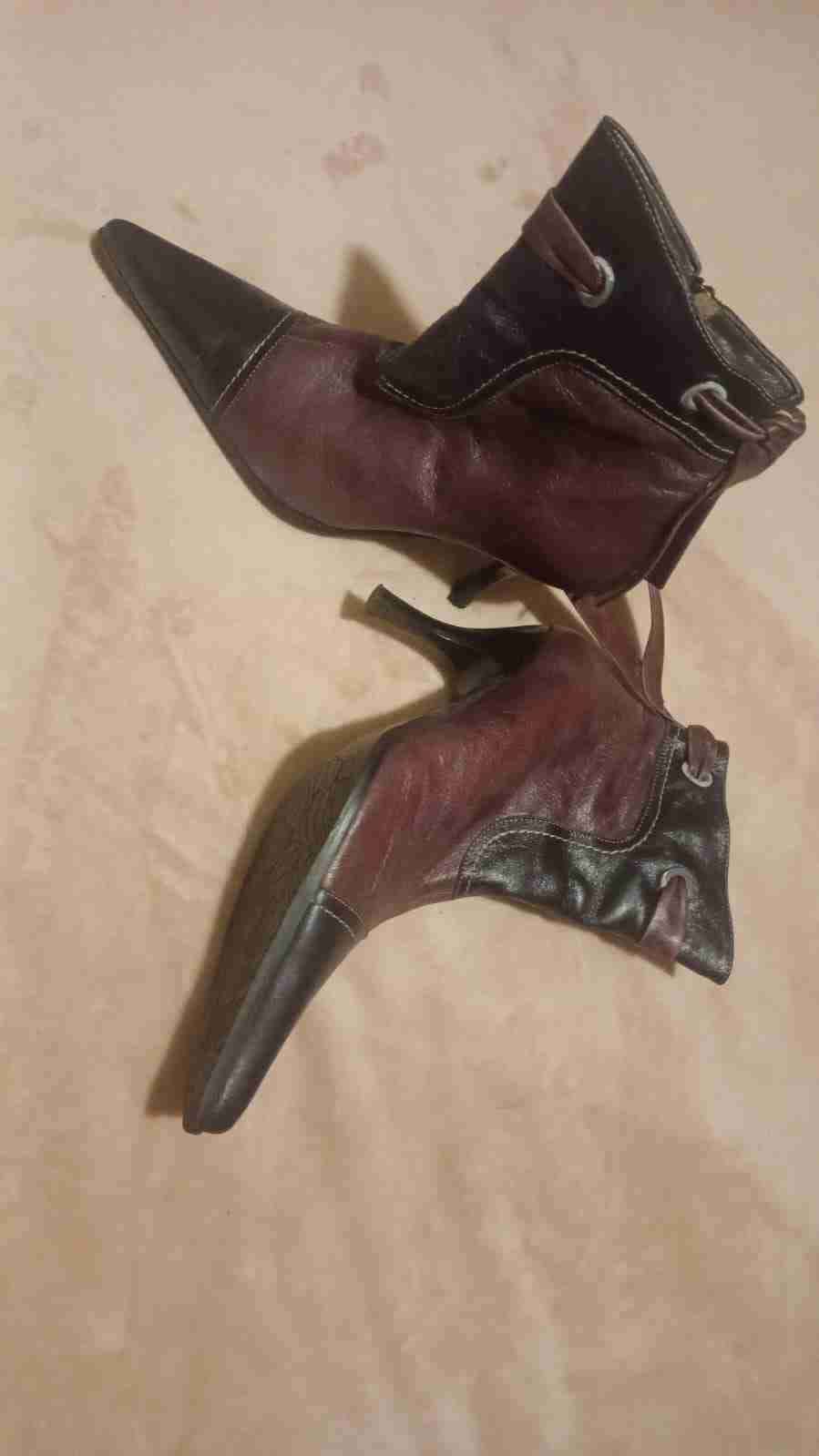 Botines de cuero bicolor - miniatura 5