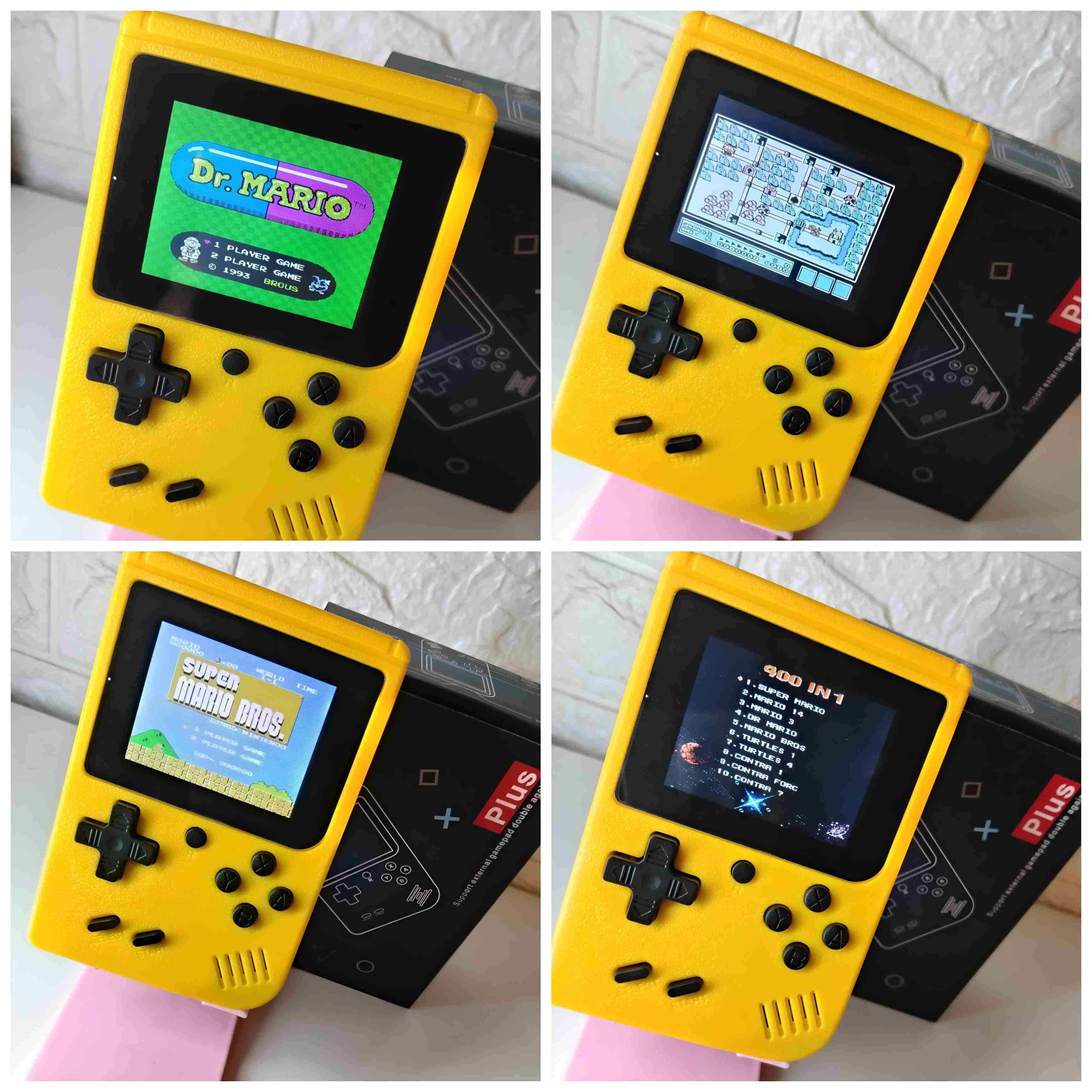 Consola portátil retro amarilla 400 juegos NES 8