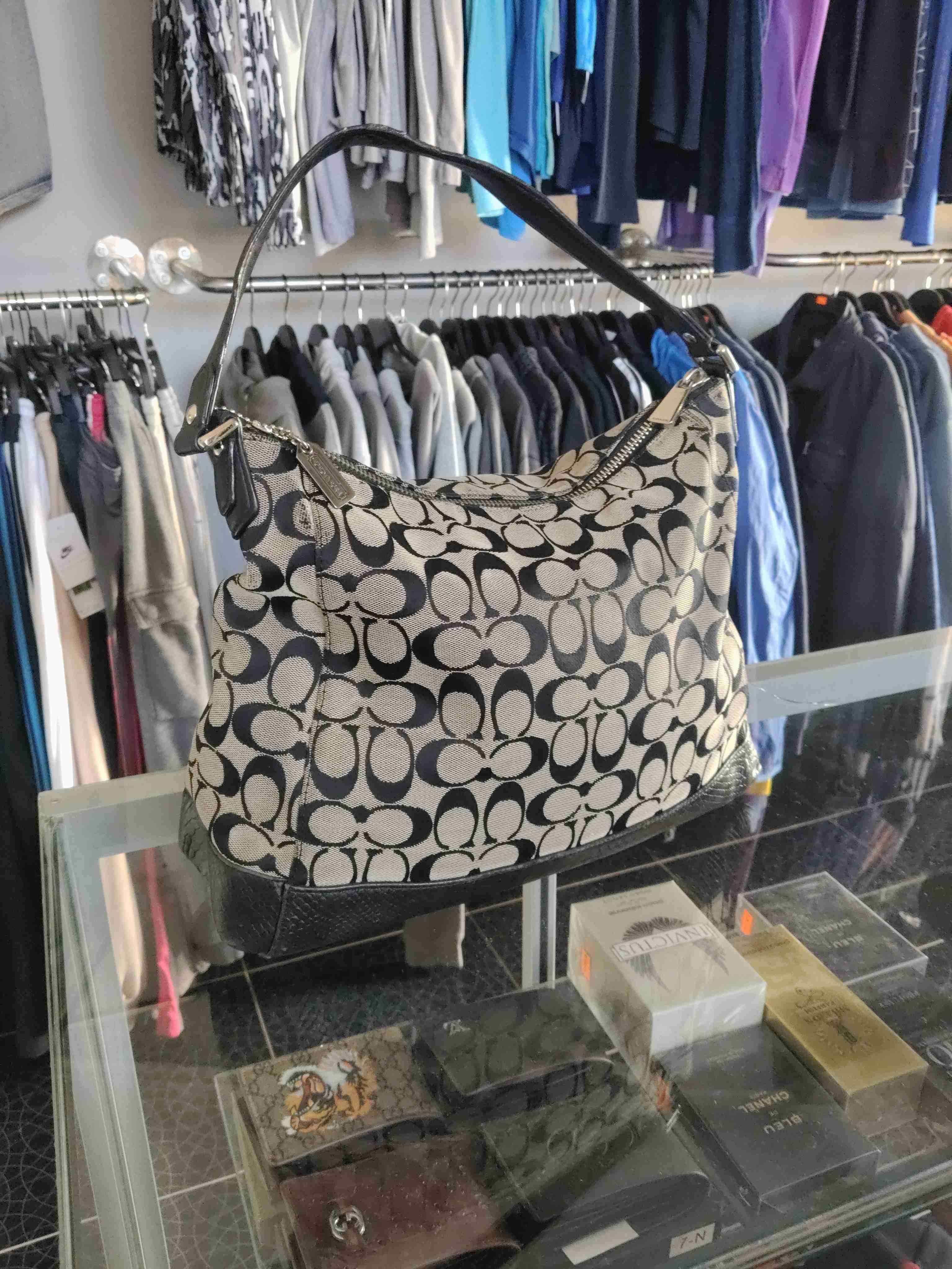 Cartera Coach beige y negra - miniatura 2