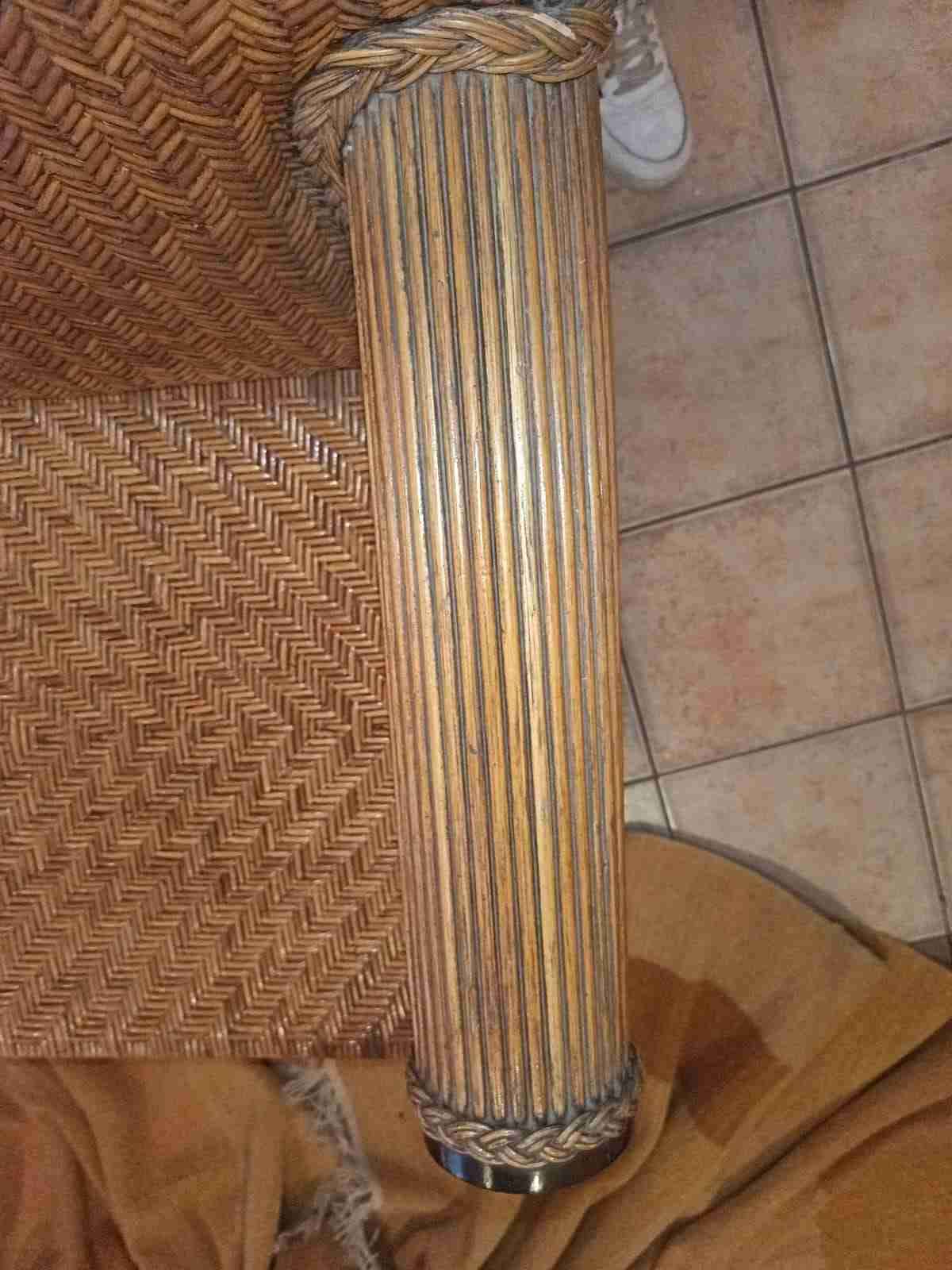 Sofá de ratán con madera de roble - miniatura 3