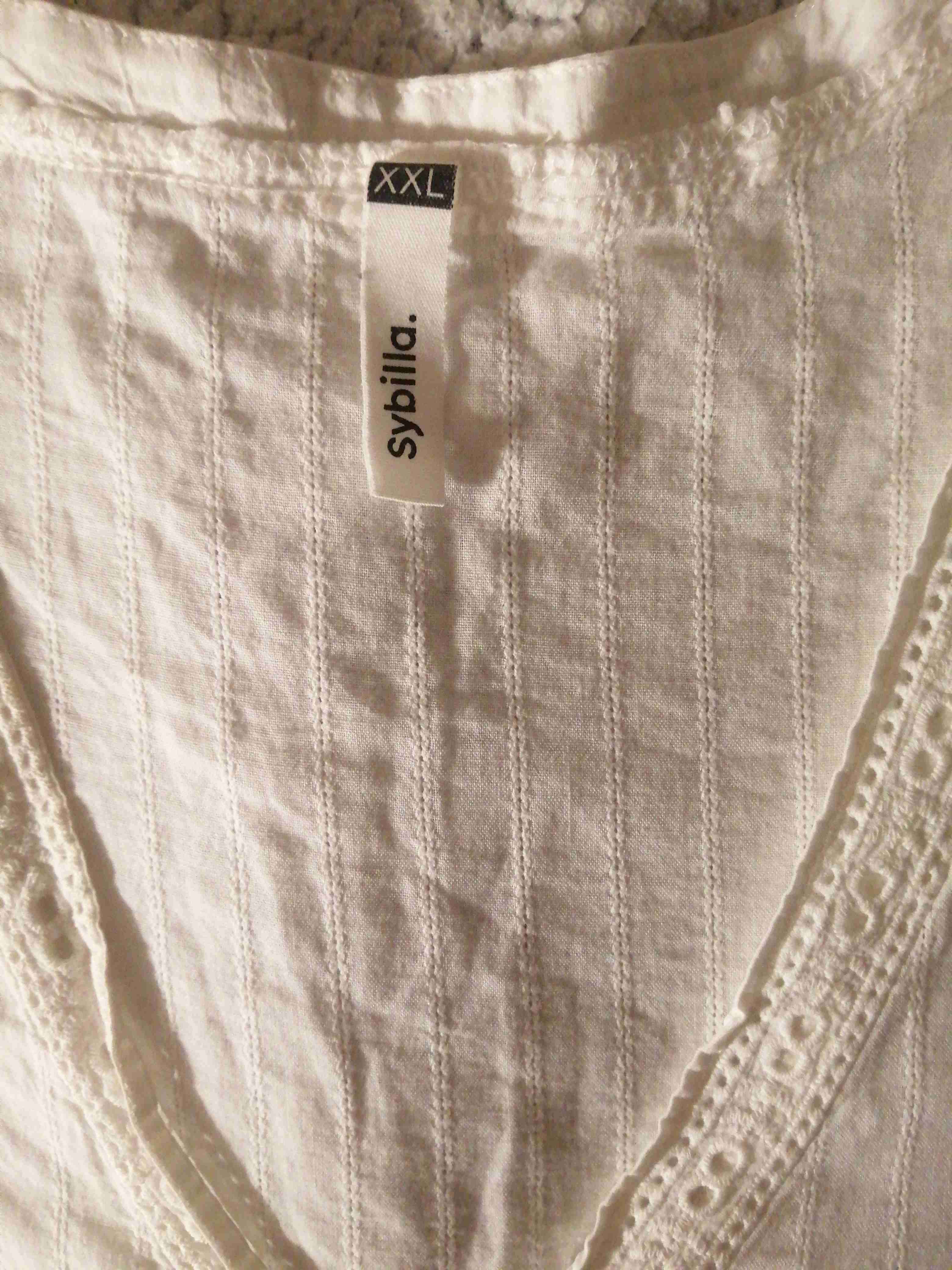 Blusa blanca con encaje Sybil la XXL - miniatura 3