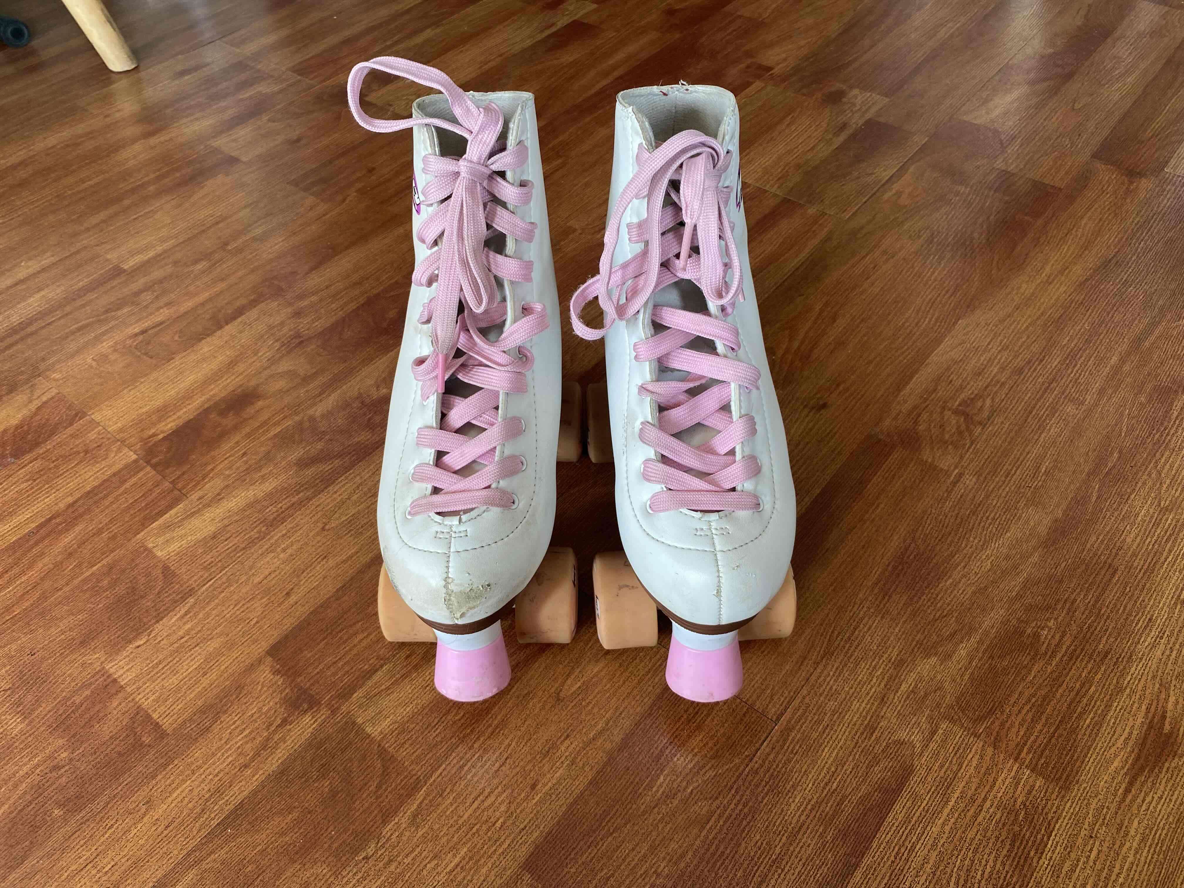 Patines retro blanco con rosado (talla 36) - miniatura 2