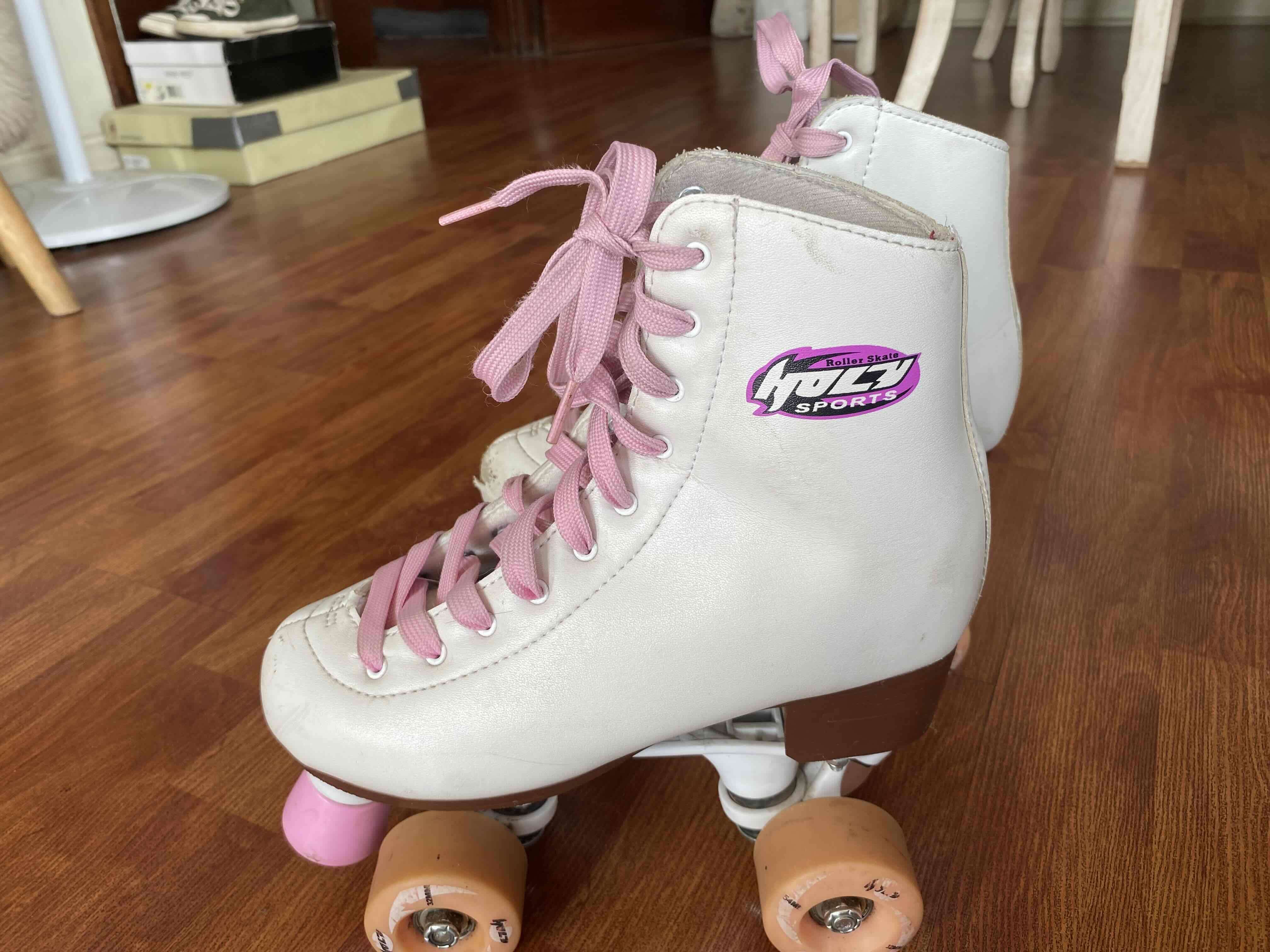 Patines retro blanco con rosado (talla 36) - miniatura 3