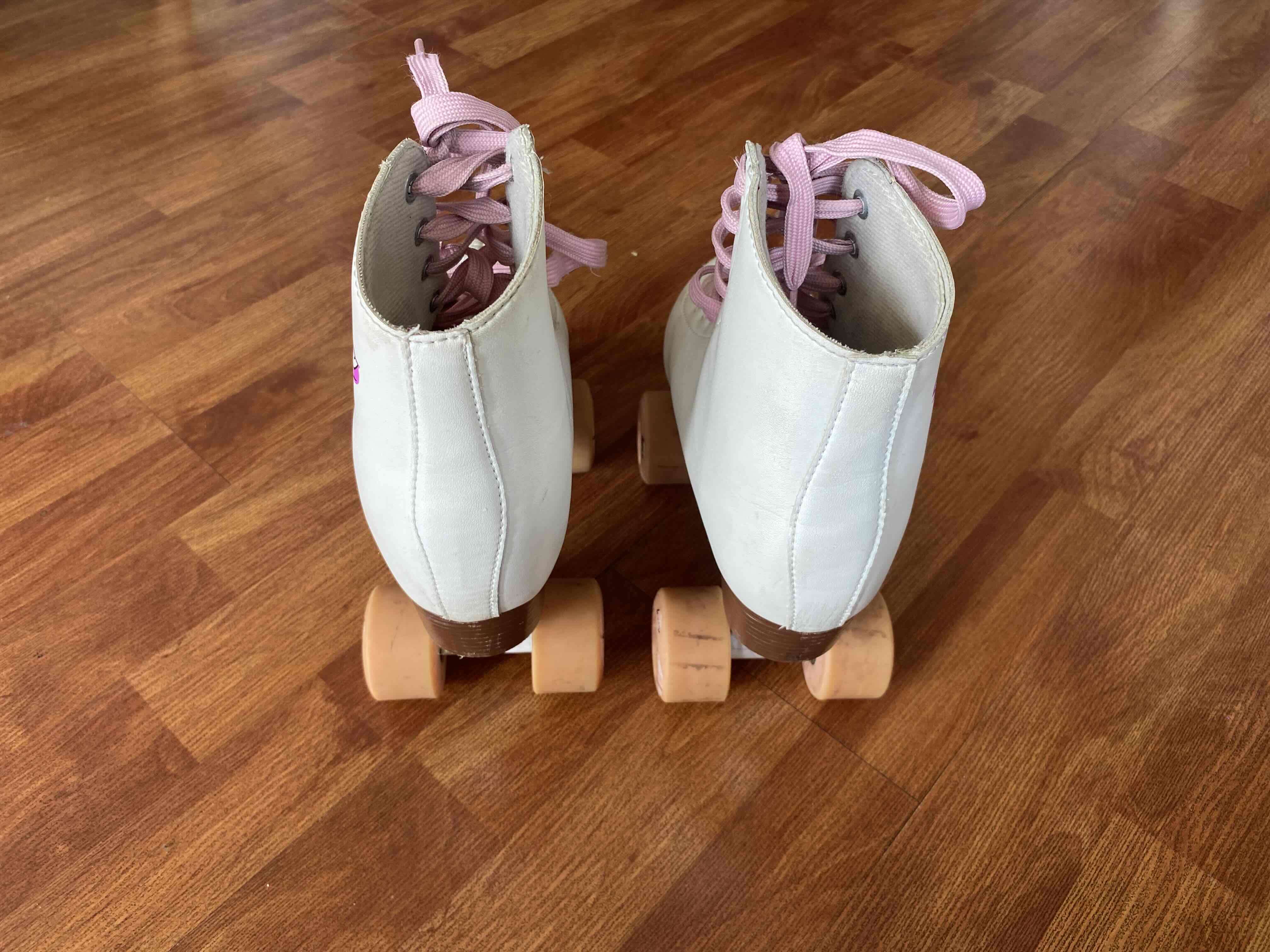 Patines retro blanco con rosado (talla 36) - miniatura 5