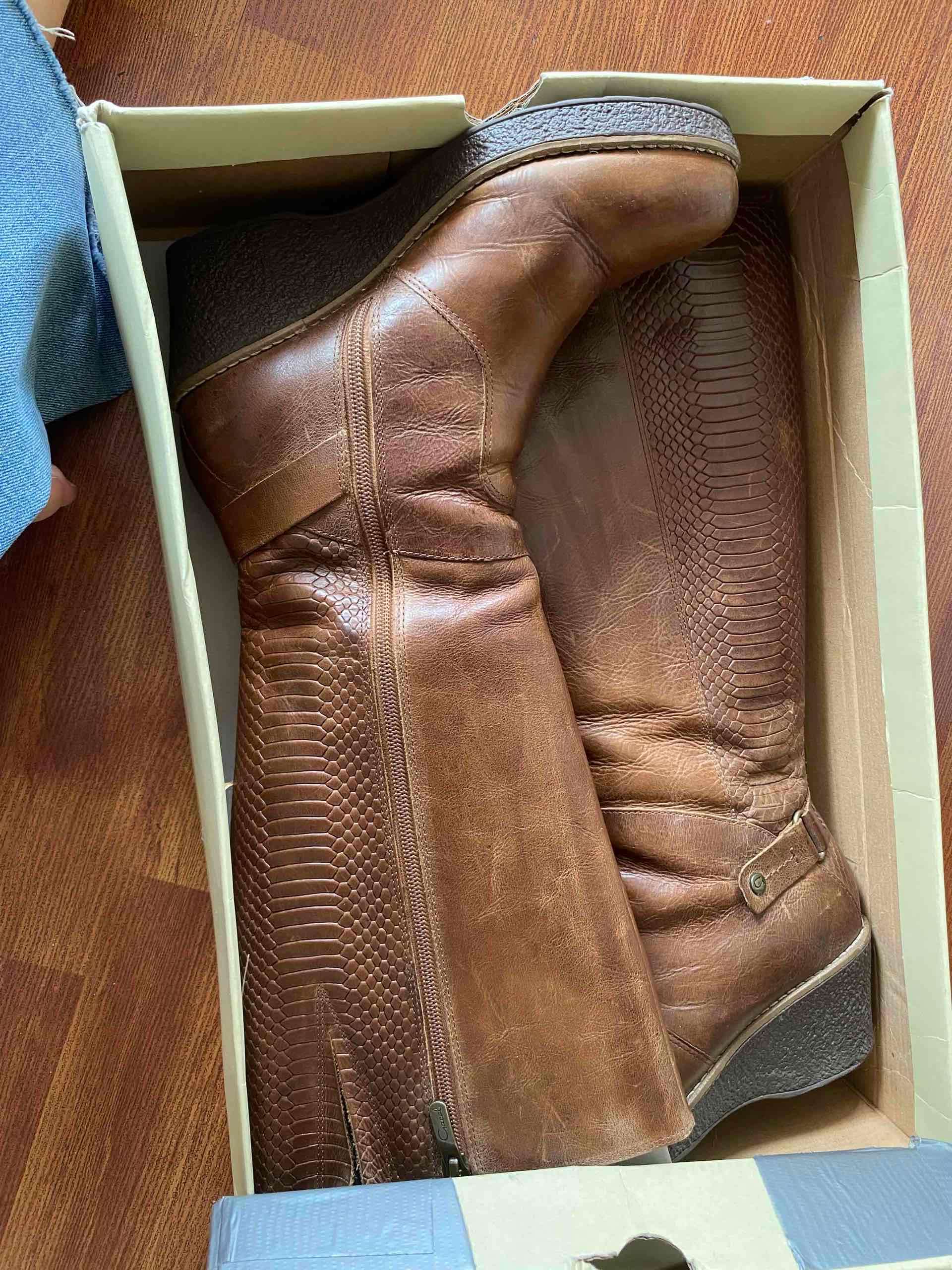 Botas altas de cuero café - miniatura 2