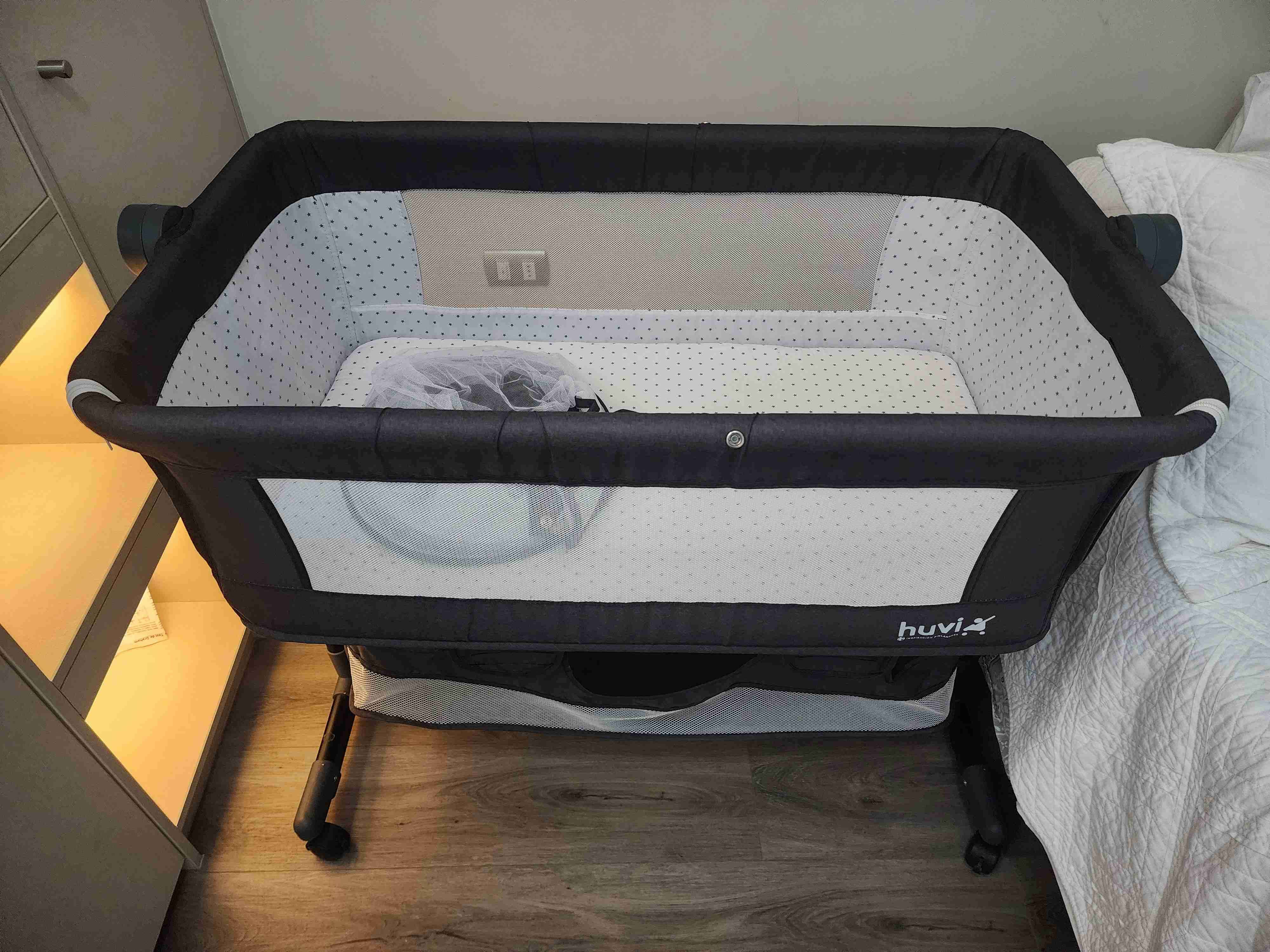 Cuna colecho con mosquitero gris - miniatura 2