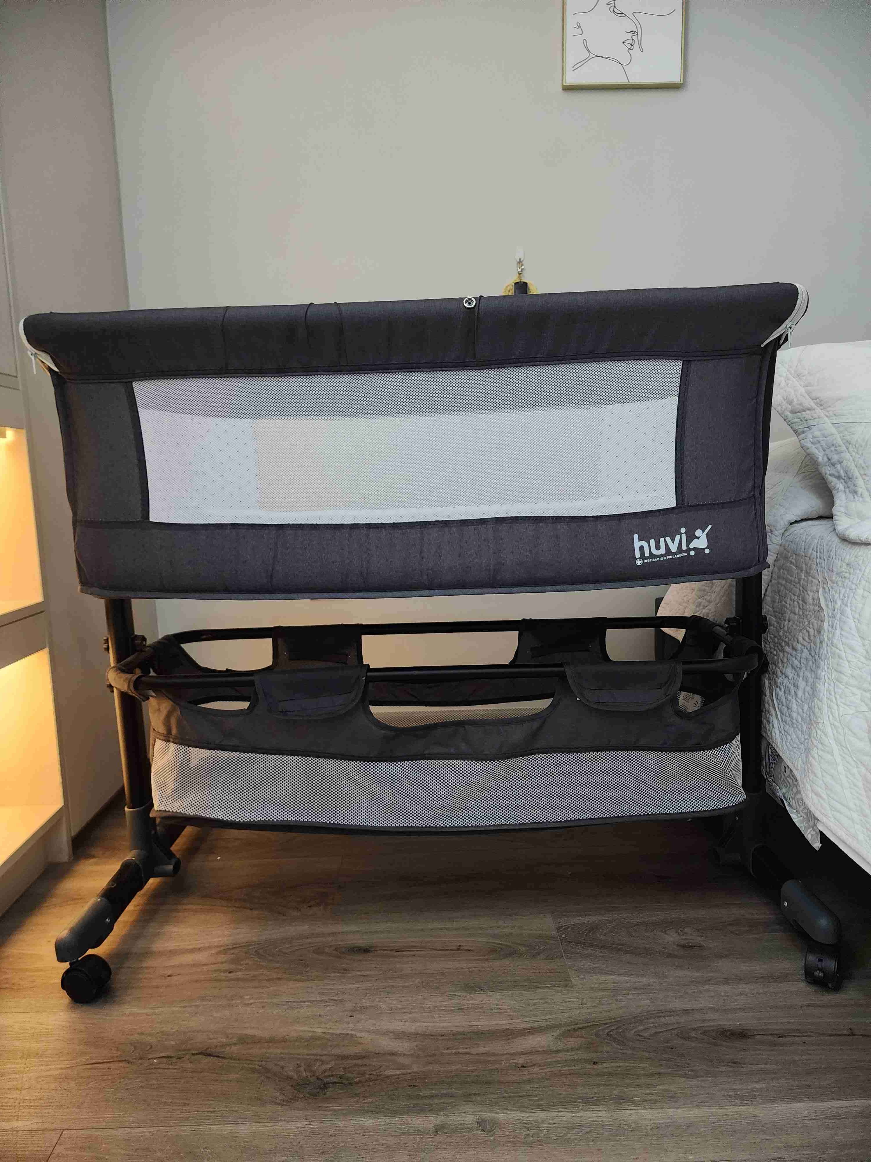 Cuna colecho con mosquitero gris - miniatura 3