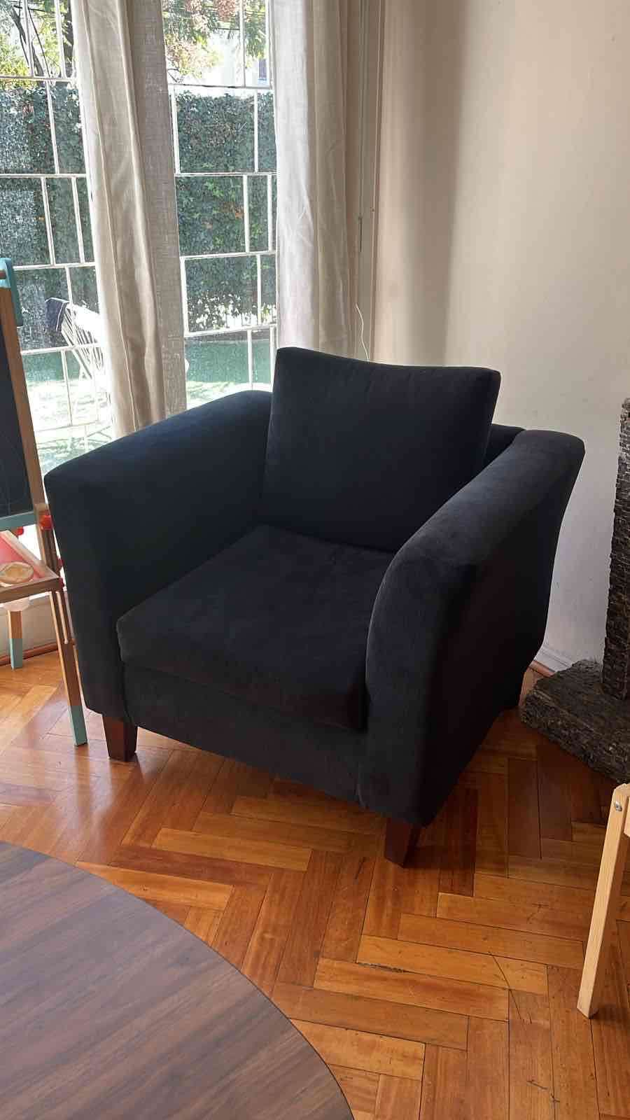 Sillón individual negro - miniatura 1