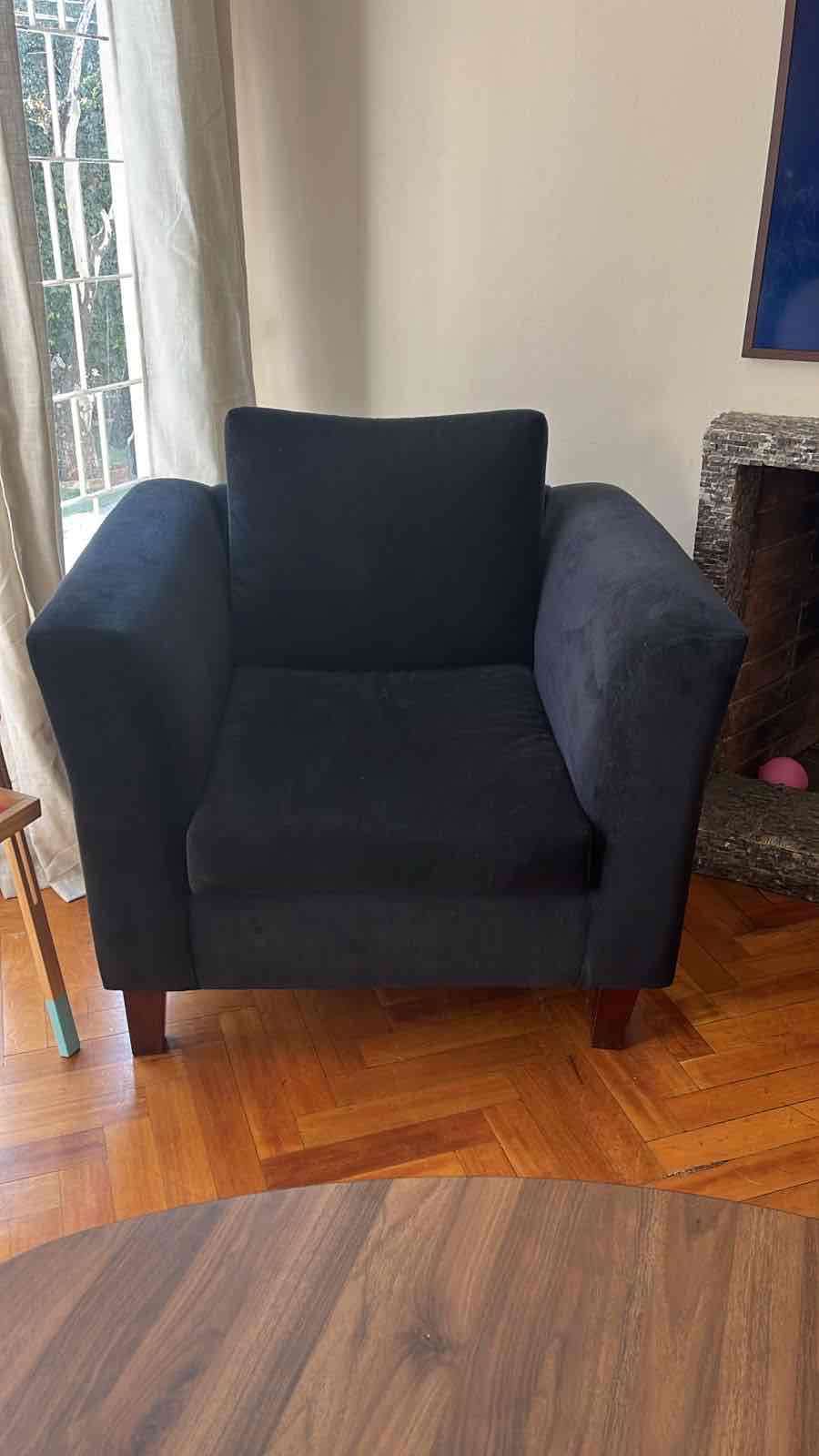 Sillón individual negro - miniatura 2