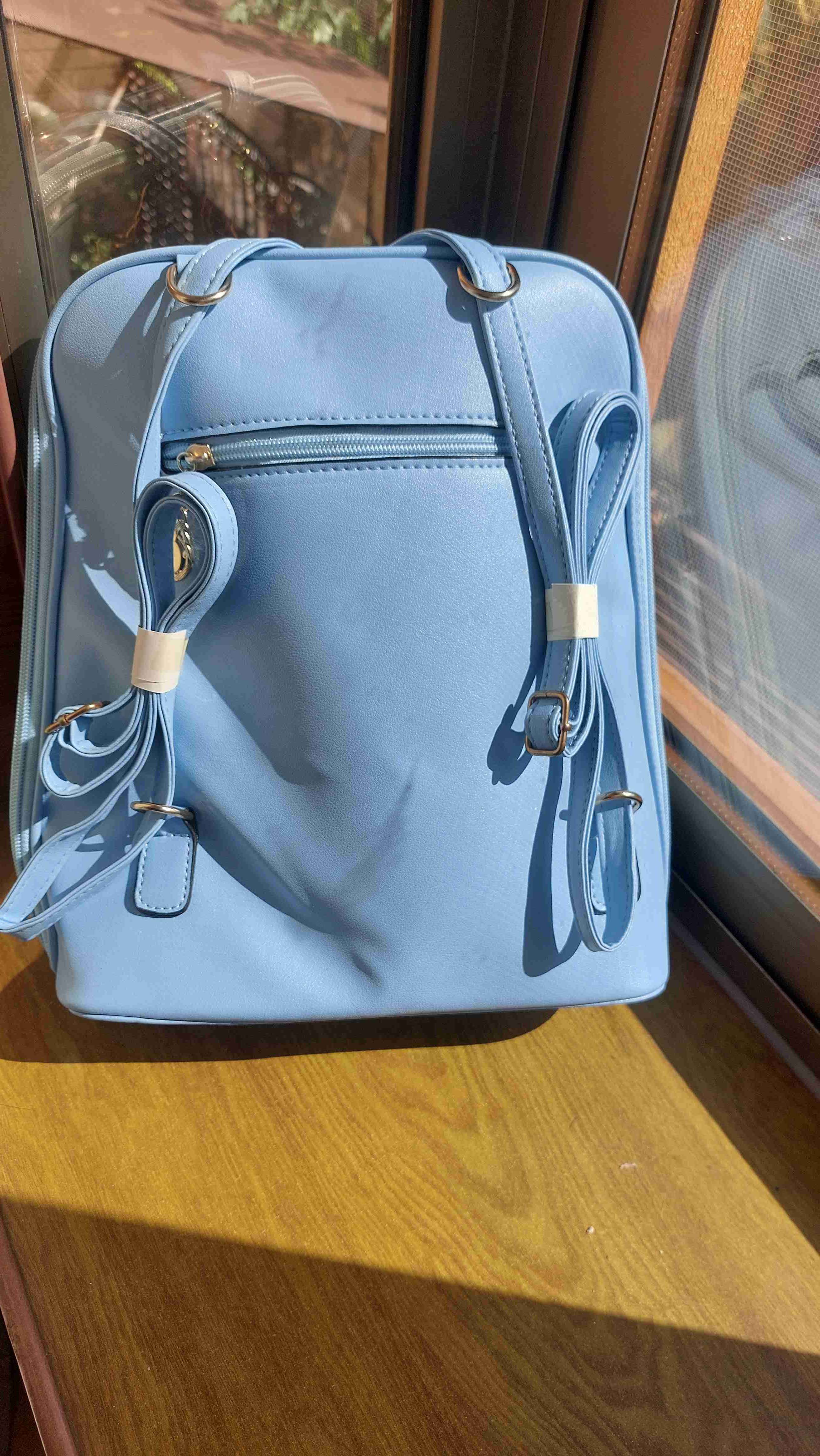 Mochila celeste con llavero de osito - miniatura 6