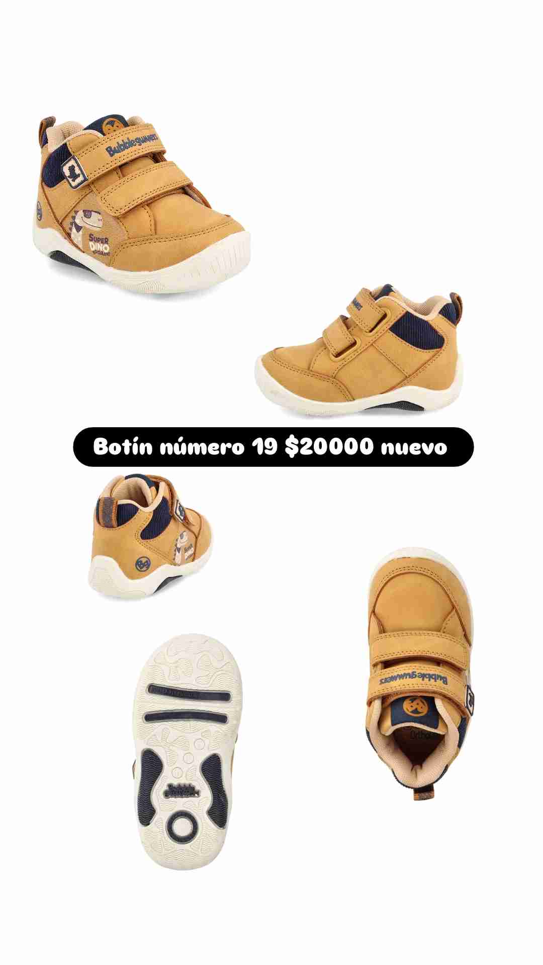 Botines infantiles verdes y color mostaza nuevos - miniatura 2