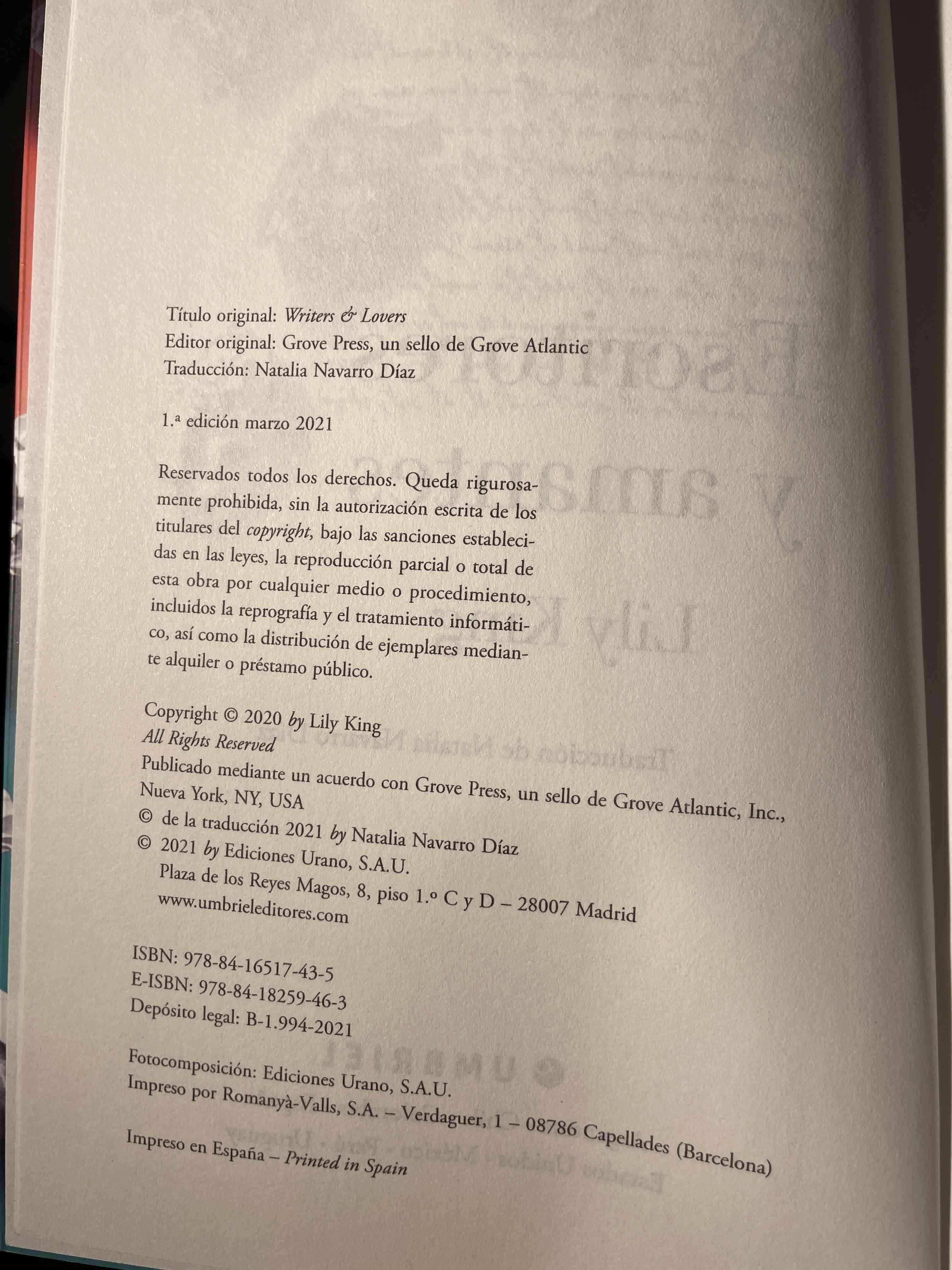 Libro 'Escritores y amantes' - miniatura 2