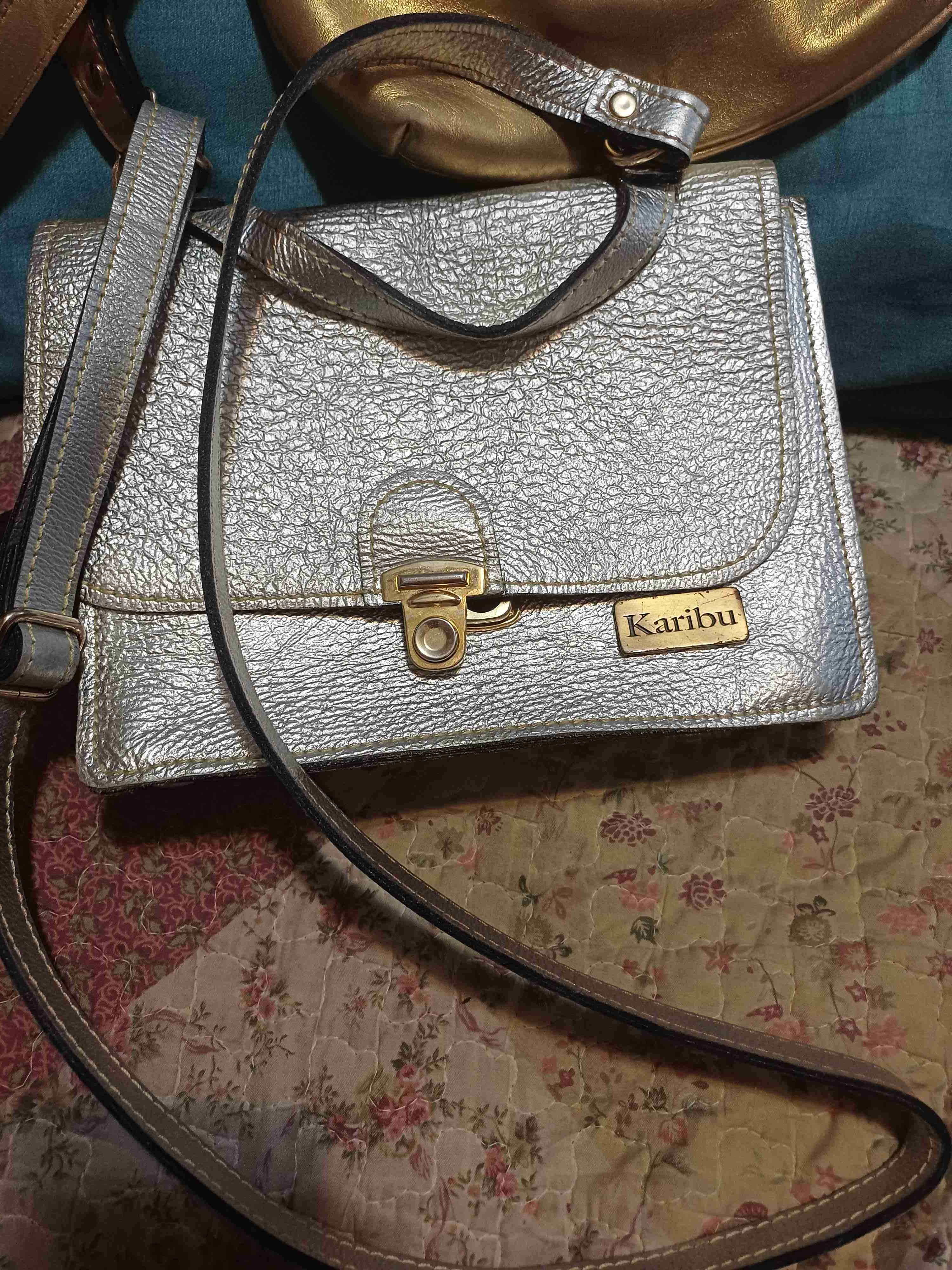 Cartera plateada Karibu