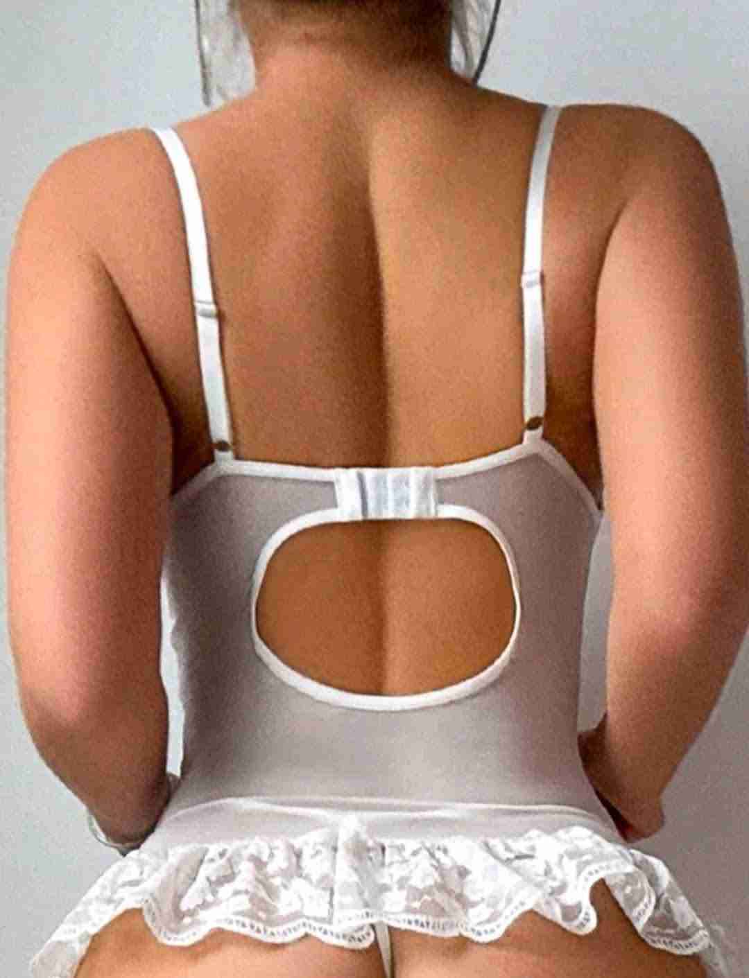 Babydoll blanco con encaje - miniatura 4