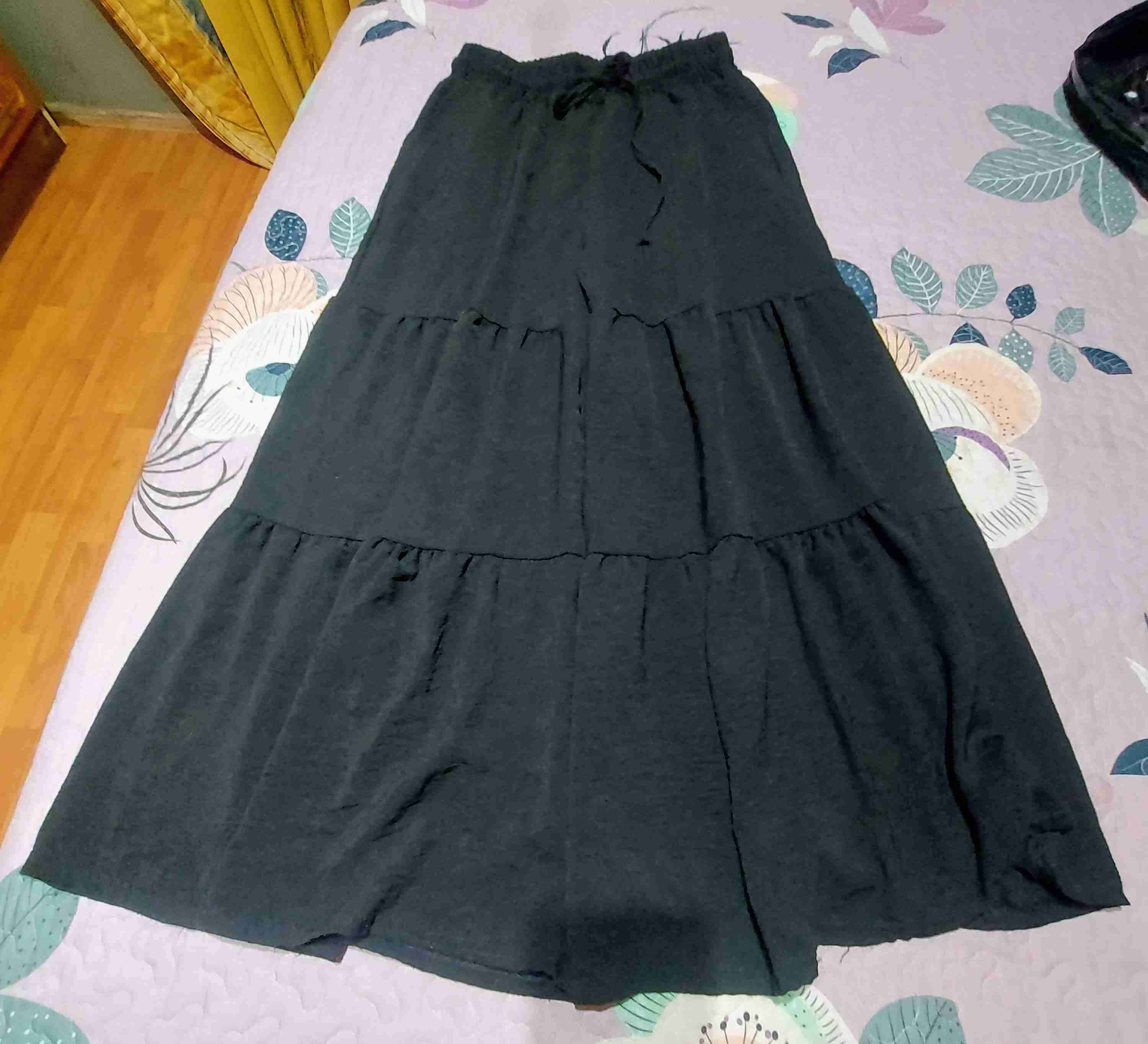 Falda pantalón larga negra - miniatura 1