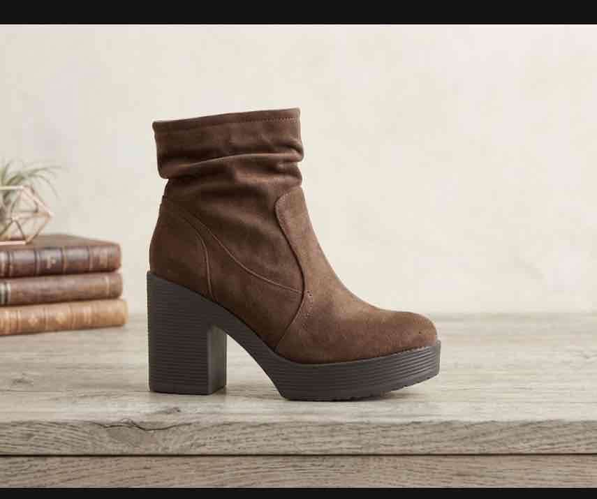 Botines de tacón altos café y negro - miniatura 3