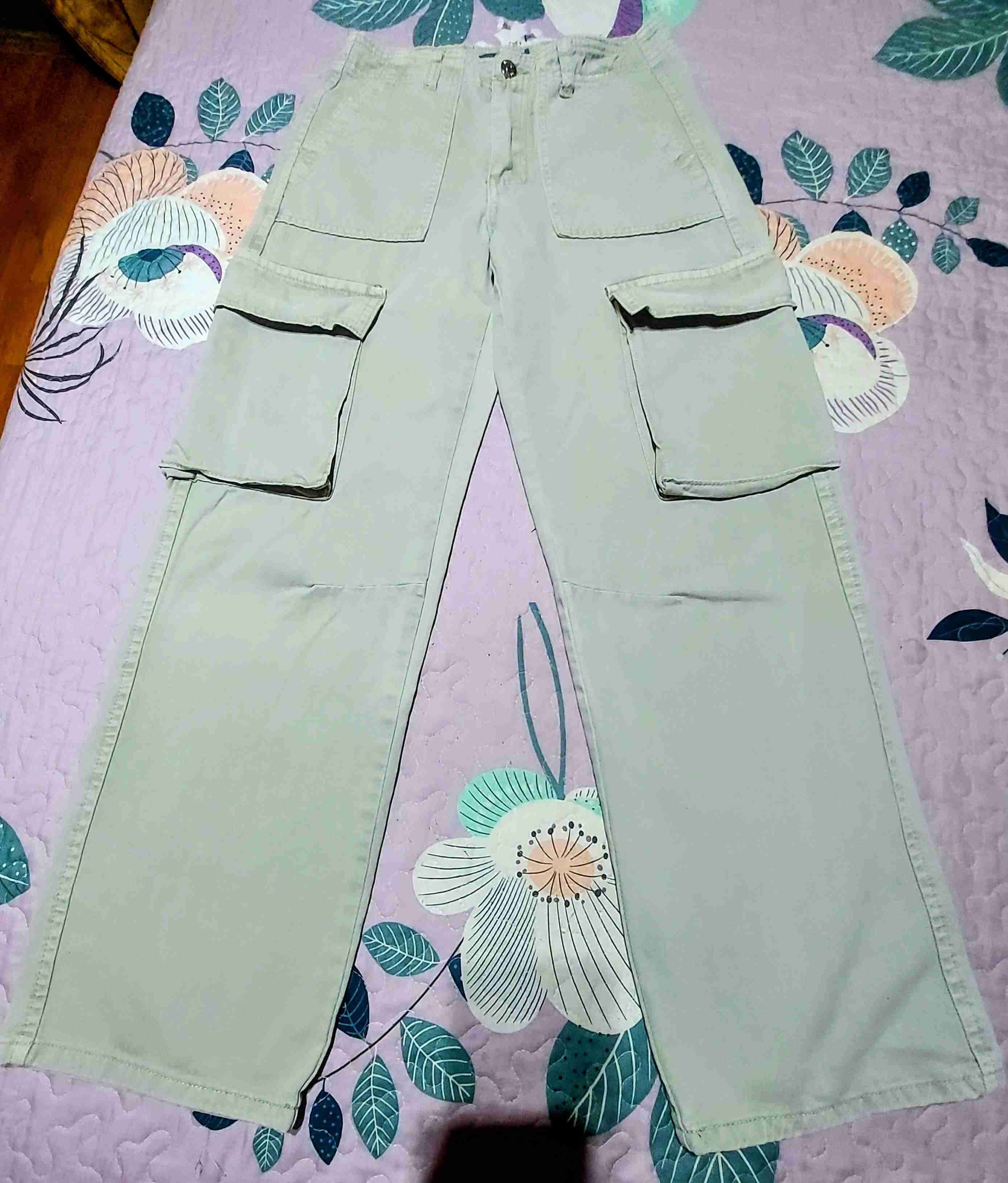 Pantalones cargo Index color verde claro - miniatura 1