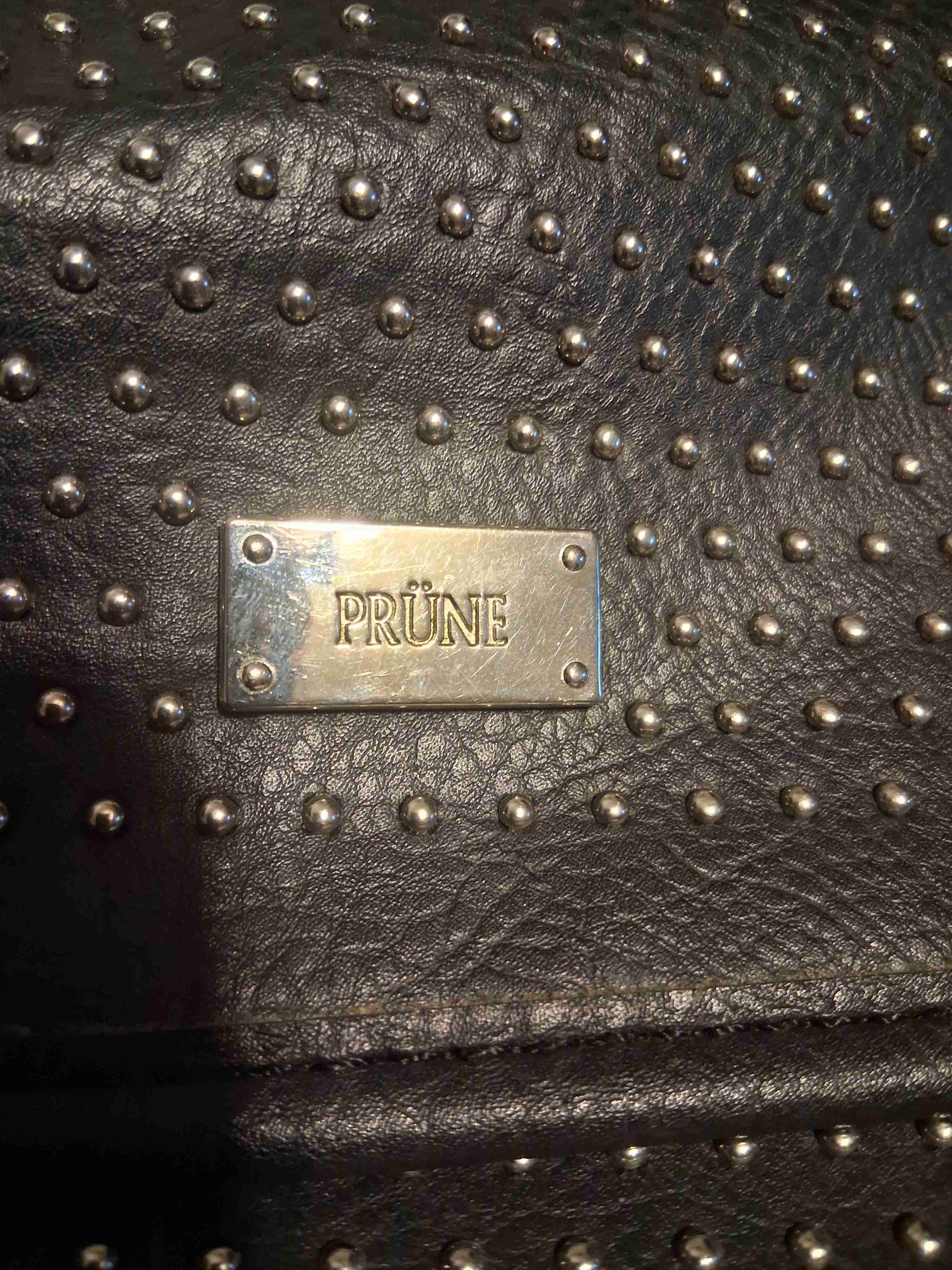 Bandolera de cuero negro con tachas - miniatura 4