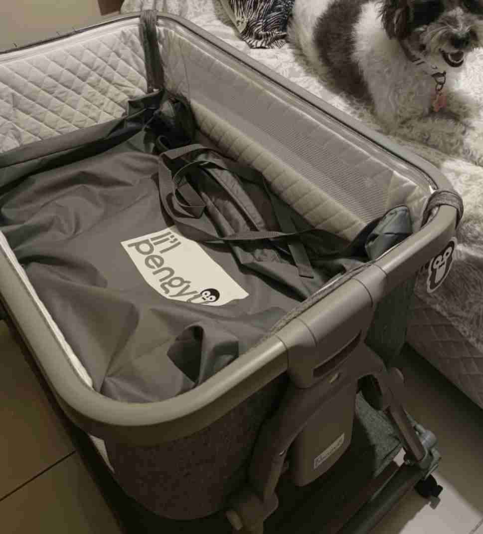 Vendo cuna colecho plegable Lil Pengyu gris - miniatura 2