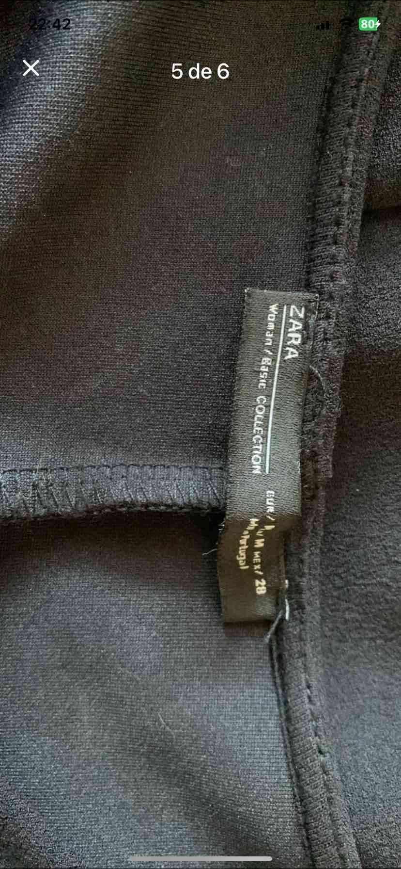 Vestido negro con bordados Zara. M - miniatura 2