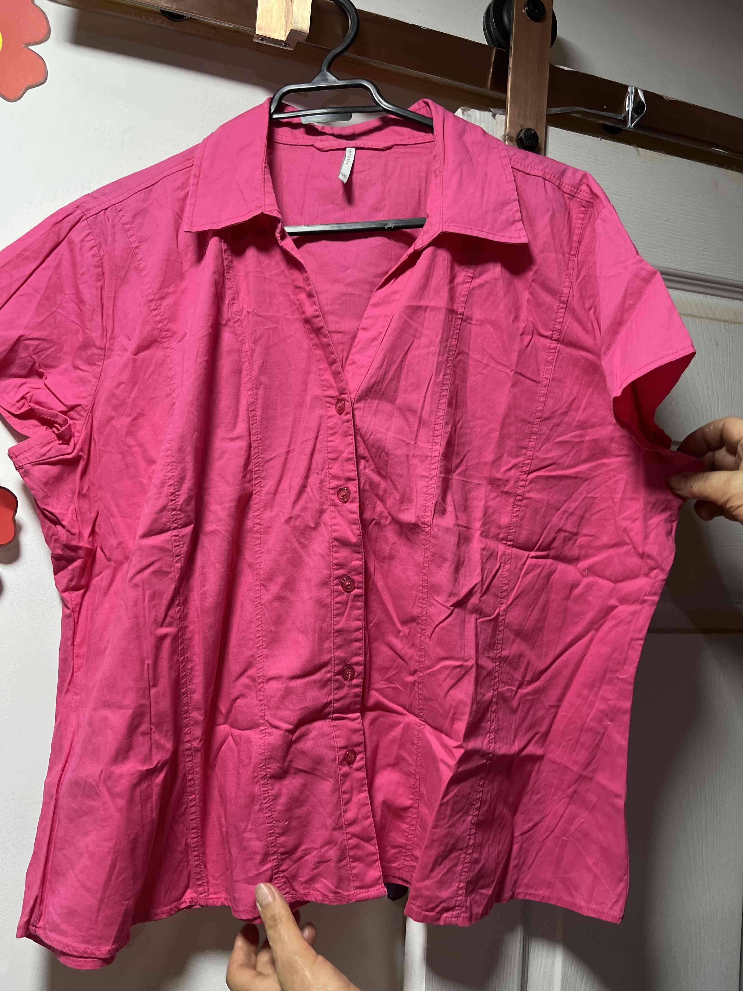Camisa fucsia de manga corta - miniatura 1